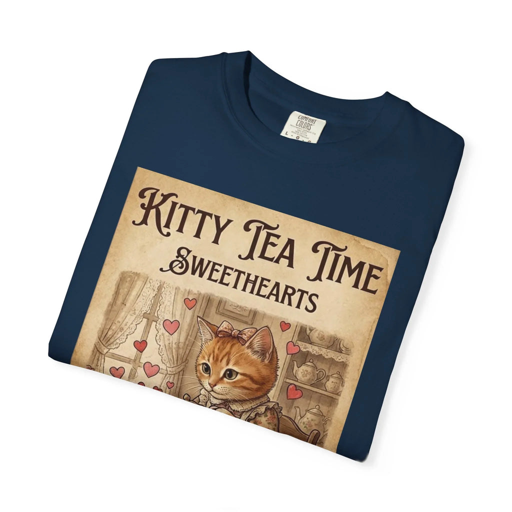 Kitty Tea Time T-Shirt | Vintage Cat Youre My Cup of Tea Graphic Tee | Retro Cozy Cat Lover Gift Shirt