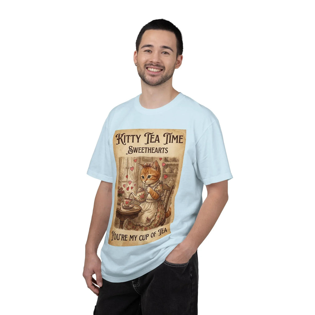 Kitty Tea Time T-Shirt | Vintage Cat Youre My Cup of Tea Graphic Tee | Retro Cozy Cat Lover Gift Shirt