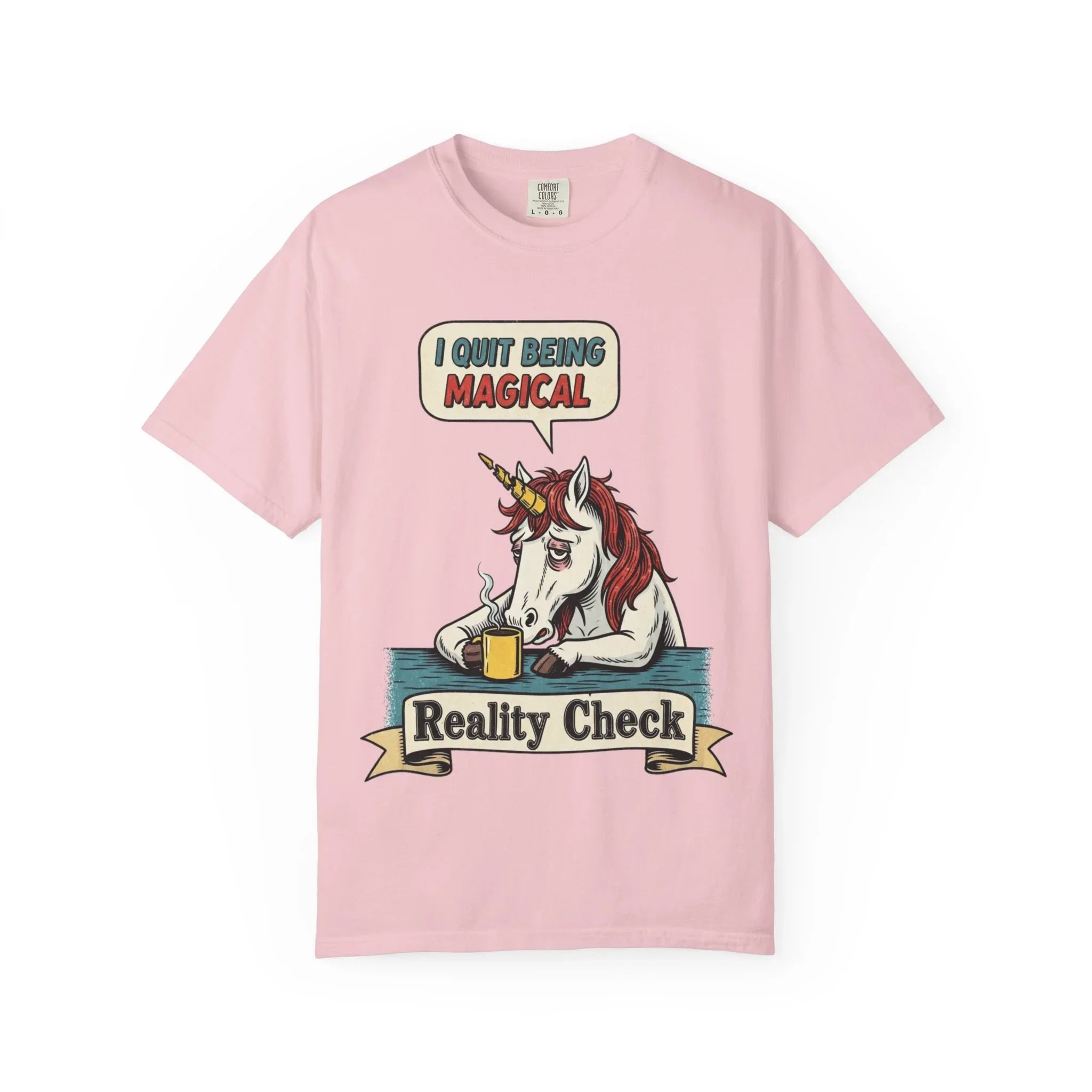 Funny Unicorn Shirt - "I Quit Being Magical" Vintage Graphic Tee - Sarcastic Coffee Lover Gift - Burnout T-Shirt - Reality Check Adulting Humor Top Blossom