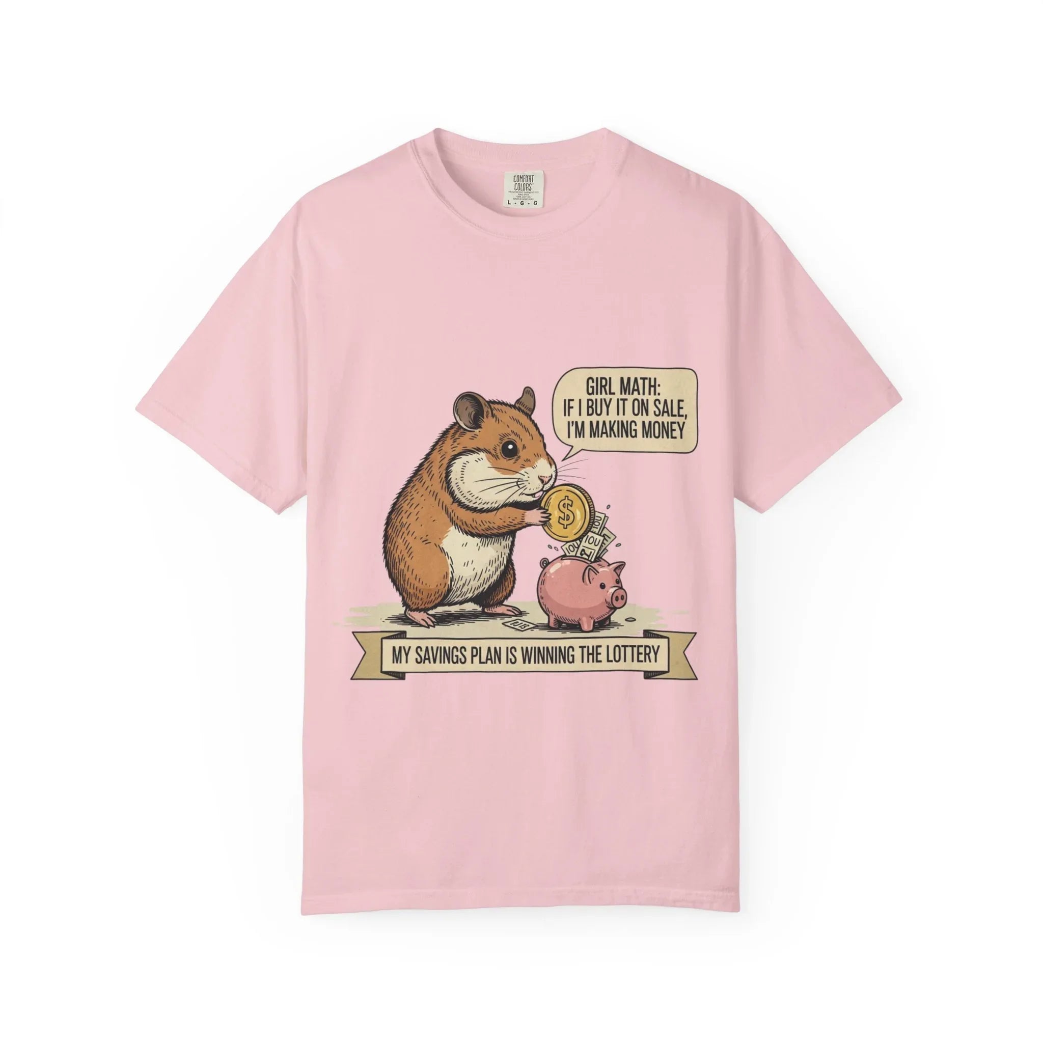 Funny Girl Math Shirt Hamster Saving Plan Tee Student Loan Otter Shirt Financially Stable Sloth Broke Life Gift Sarcastic Adulting Humor Blossom