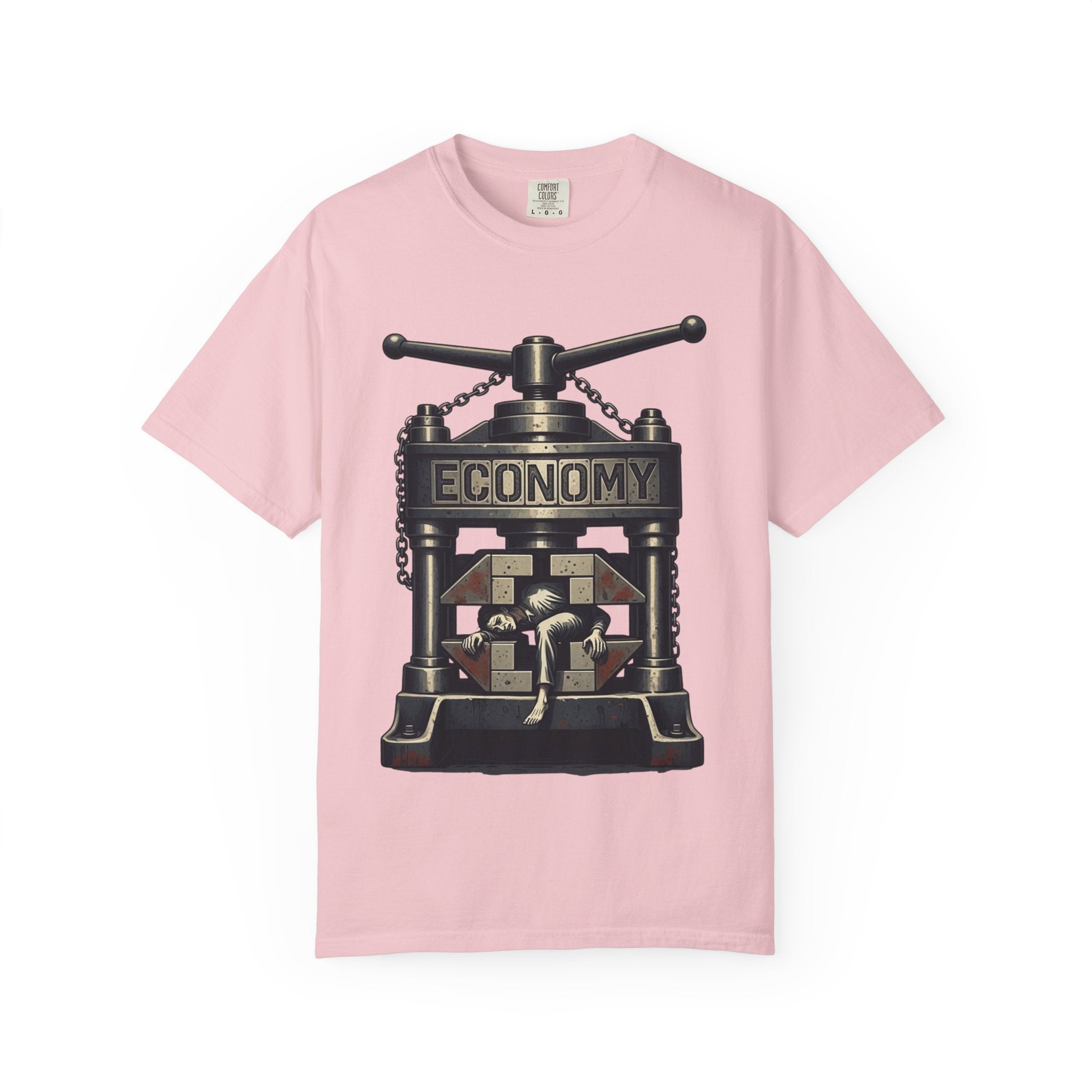 Vintage Dystopian Work Overload Shirt | Retro All-Seeing Eye Tee | Corporate Burnout Graphic | Dark Academia Aesthetic | Gift for Office Workers | Philosophy Satire Unisex T-Shirt Blossom