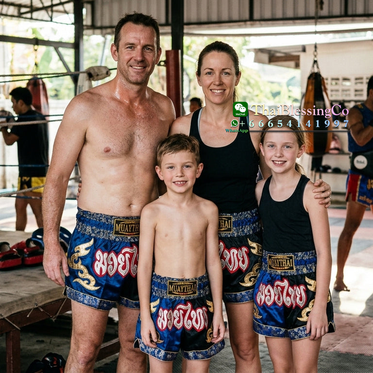 🥊 The Radiant Striker: Twotone Signature Muay Thai Shorts – Premium Vibrant Dual-Color Series, Ultra-Comfortable Stylish Boxing Trunks, Handcrafted High-Precision Export Grade for Adults and Kids (Muay Thai shorts, blue and black.)