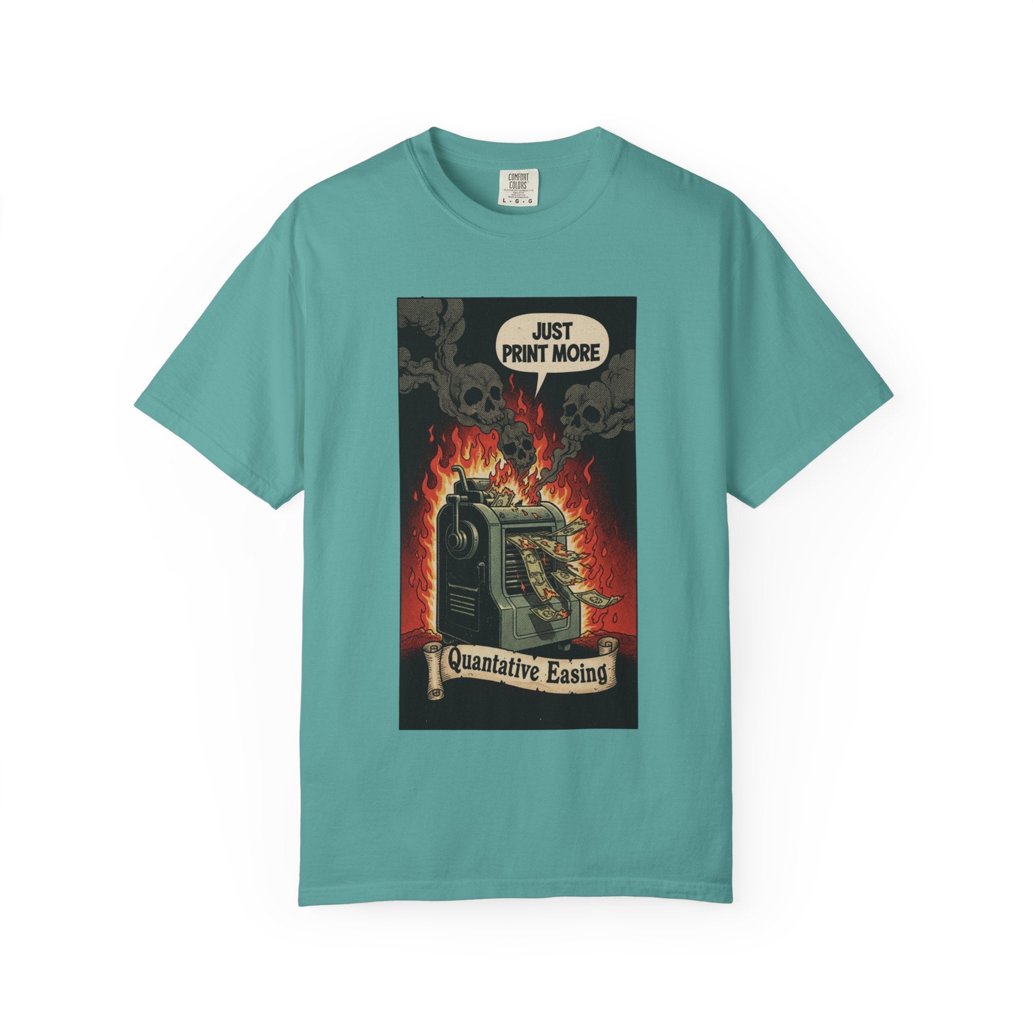 Vintage Satirical T-Shirt | Political Theater & System is Rigged Retro Tee | Sarcastic Dark Humor Shirt | Unisex Premium Cotton Graphic Tee Seafoam