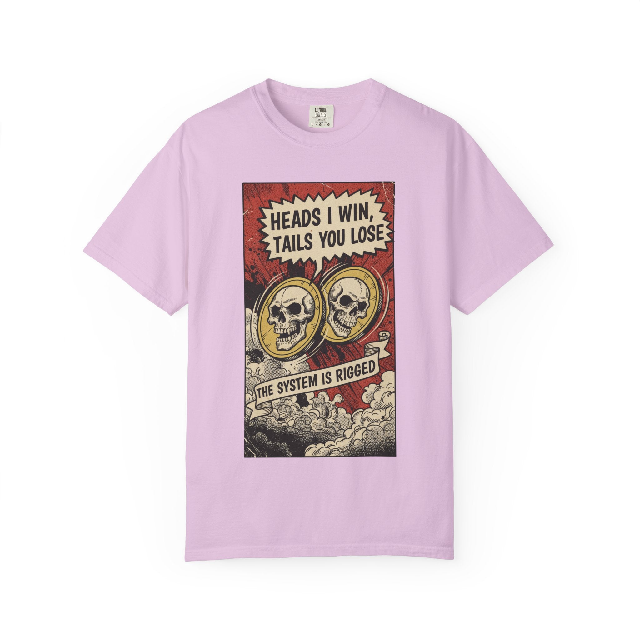 Vintage Satirical T-Shirt | Political Theater & System is Rigged Retro Tee | Sarcastic Dark Humor Shirt | Unisex Premium Cotton Graphic Tee Orchid