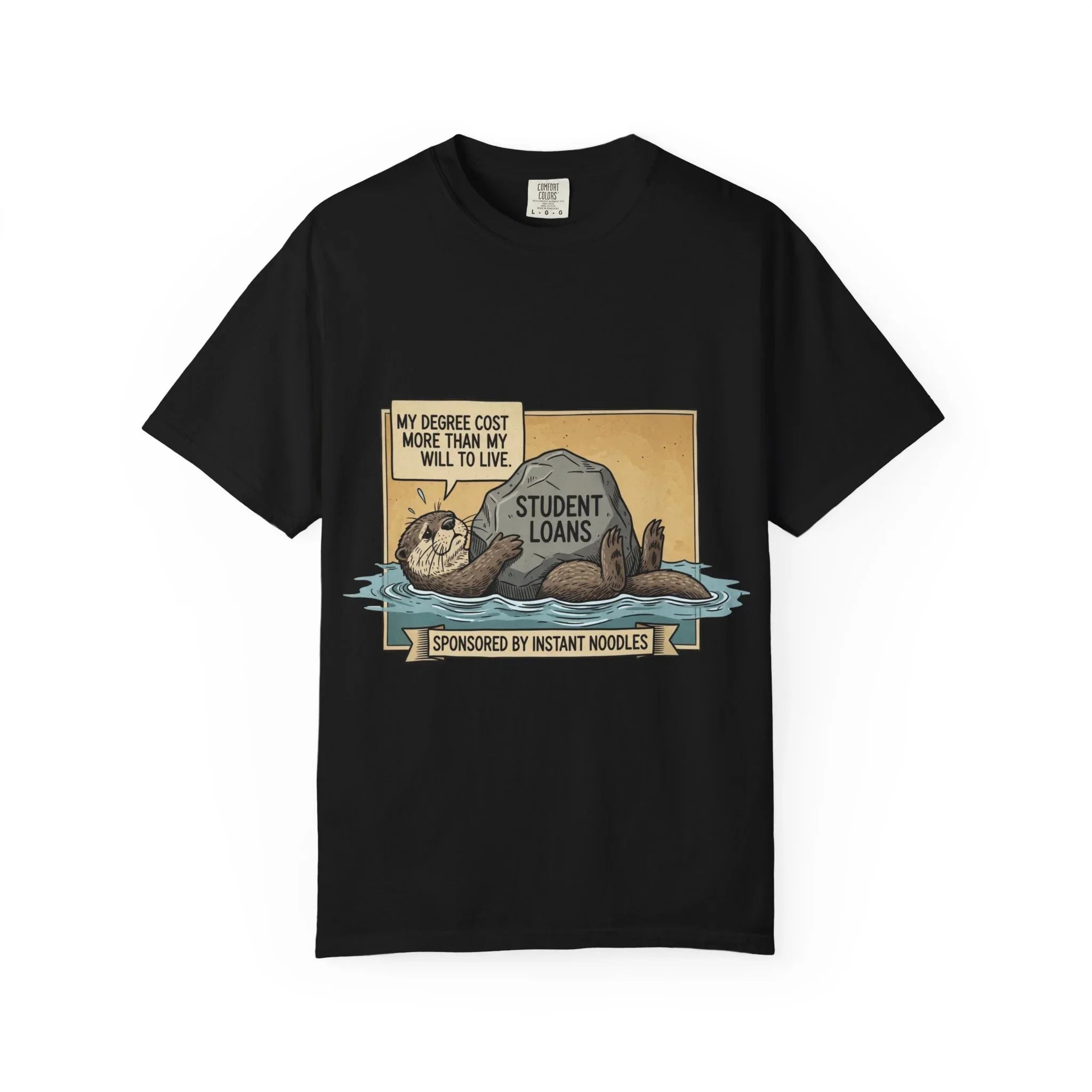 Funny Girl Math Shirt Hamster Saving Plan Tee Student Loan Otter Shirt Financially Stable Sloth Broke Life Gift Sarcastic Adulting Humor Black