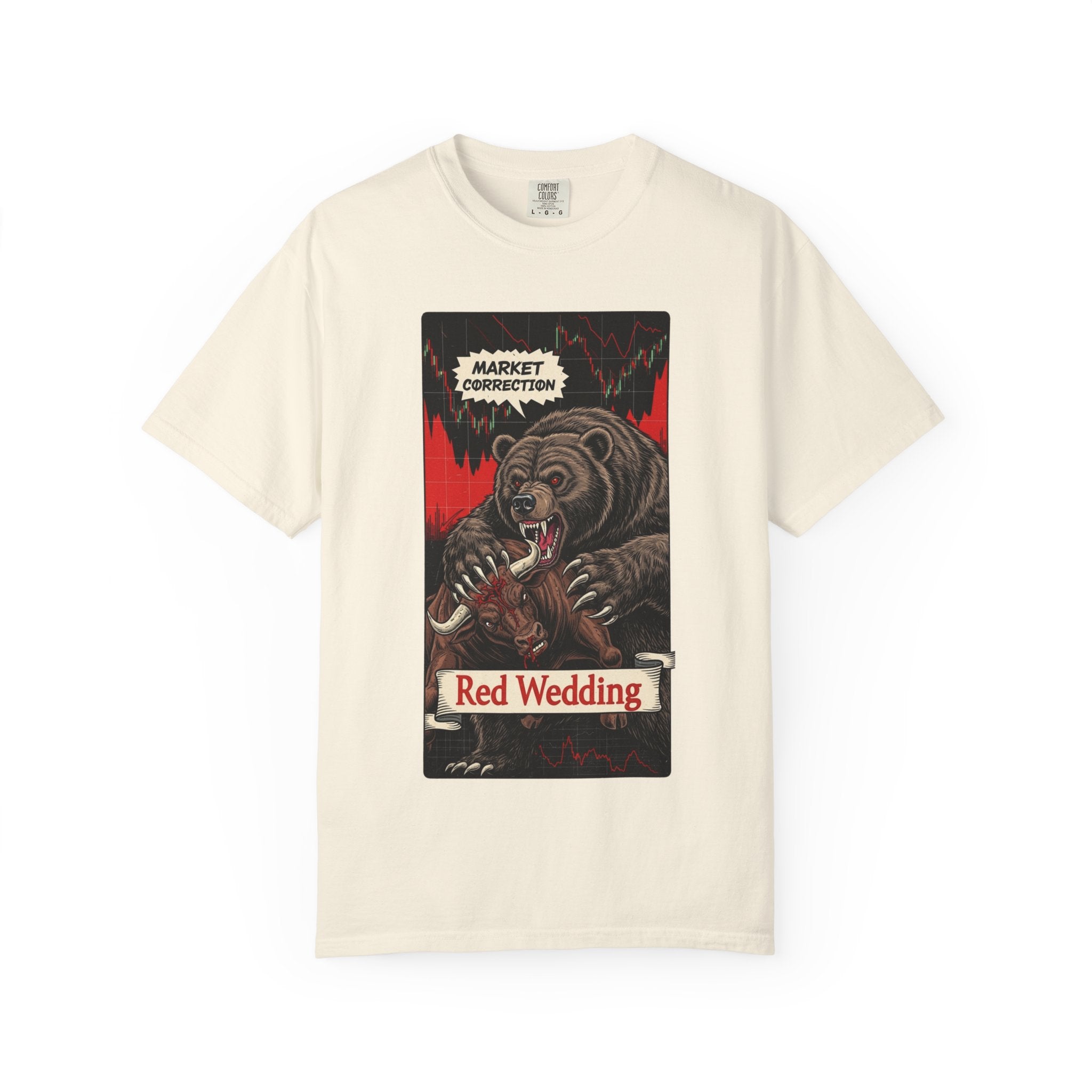 Red Wedding Bear Market Shirt Market Correction Satire Tee Bull vs Bear Wall Street Trader Gift Crypto Investor Shirt Ivory