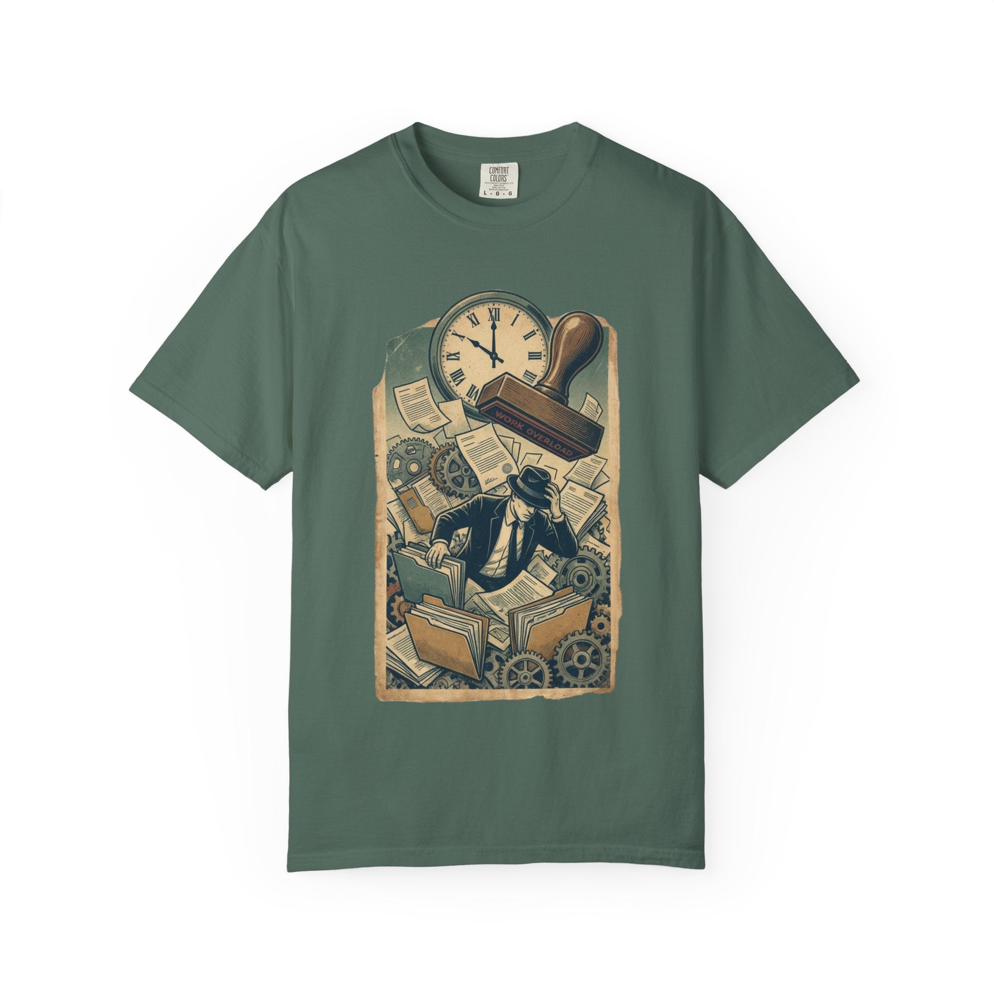 Vintage Dystopian Shirt, All Seeing Eye Surreal Art Tee, Corporate Overload Graphic, Dark Academia Aesthetic, Gift for Philosophy Lovers, Oversized Unisex Sarcastic T-Shirt Blue Spruce