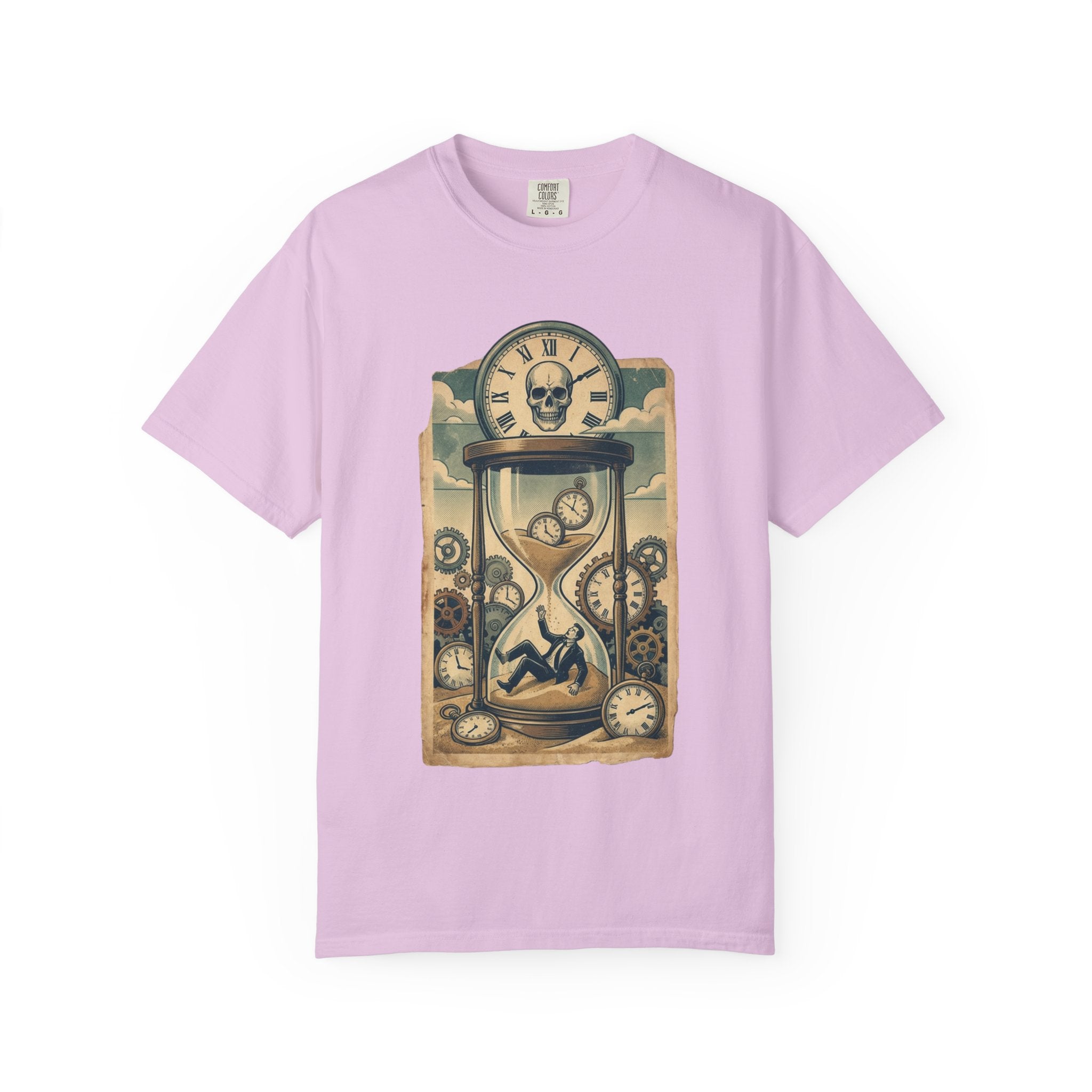 Vintage Dystopian Corporate Overload Shirt, All Seeing Eye Retro Graphic Tee, Dark Academia Burnout Apparel, Steampunk Gear T-Shirt, Gift for Office Workers, Philosophy Satire Unisex Top Orchid