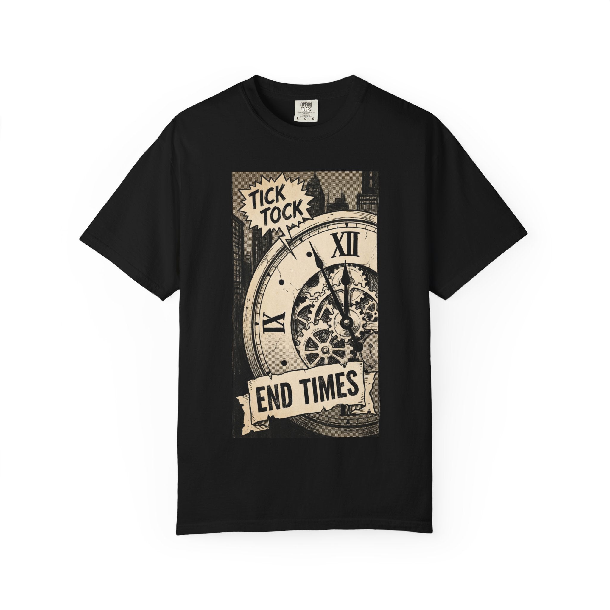 Vintage Doomsday Clock Shirt Retro Comic End Times Graphic Tee Dark Humor Gift Aesthetic Streetwear Art Black
