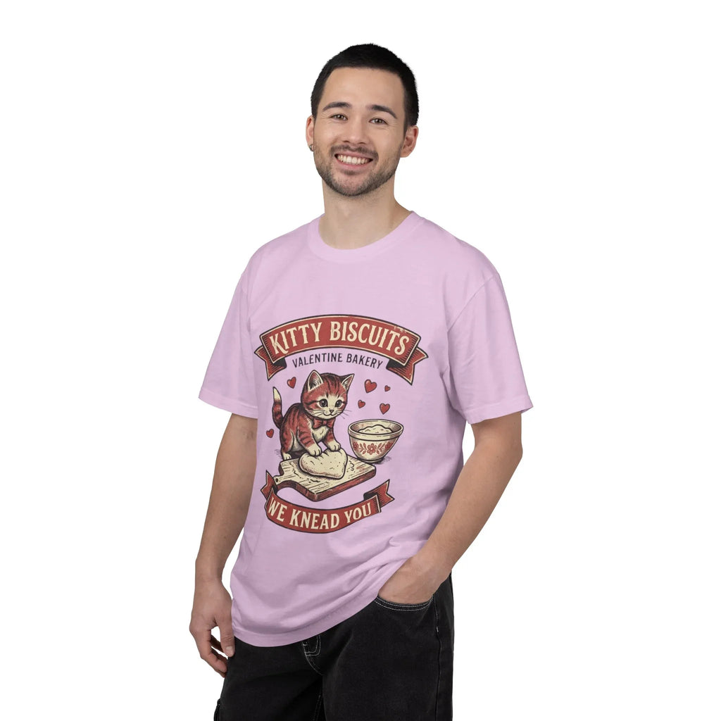 Kitty Biscuits T-Shirt | Valentine Bakery Cat We Knead You Graphic Tee
