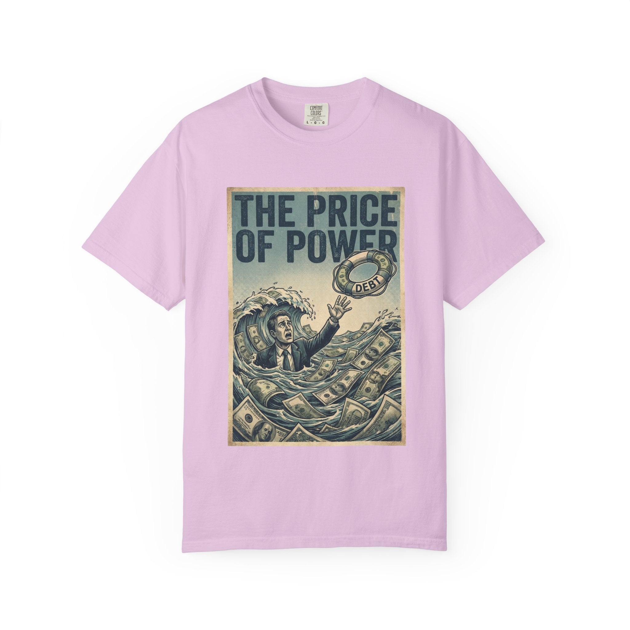 Vintage Dystopian Debt Shirt, Retro All-Seeing Eye Tee, Corporate Tech Overload Graphic, Dark Academia Aesthetic, Gift for Economists & Techies, Philosophy Satire Unisex T-Shirt Orchid