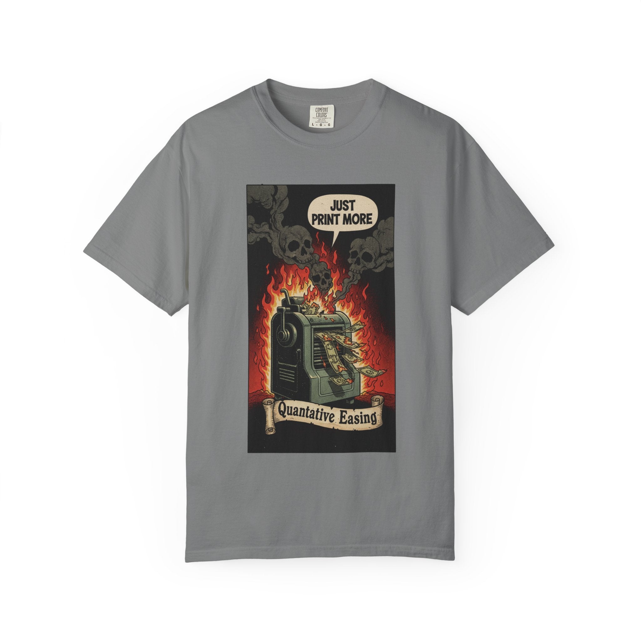 Vintage Satirical T-Shirt | Political Theater & System is Rigged Retro Tee | Sarcastic Dark Humor Shirt | Unisex Premium Cotton Graphic Tee Grey