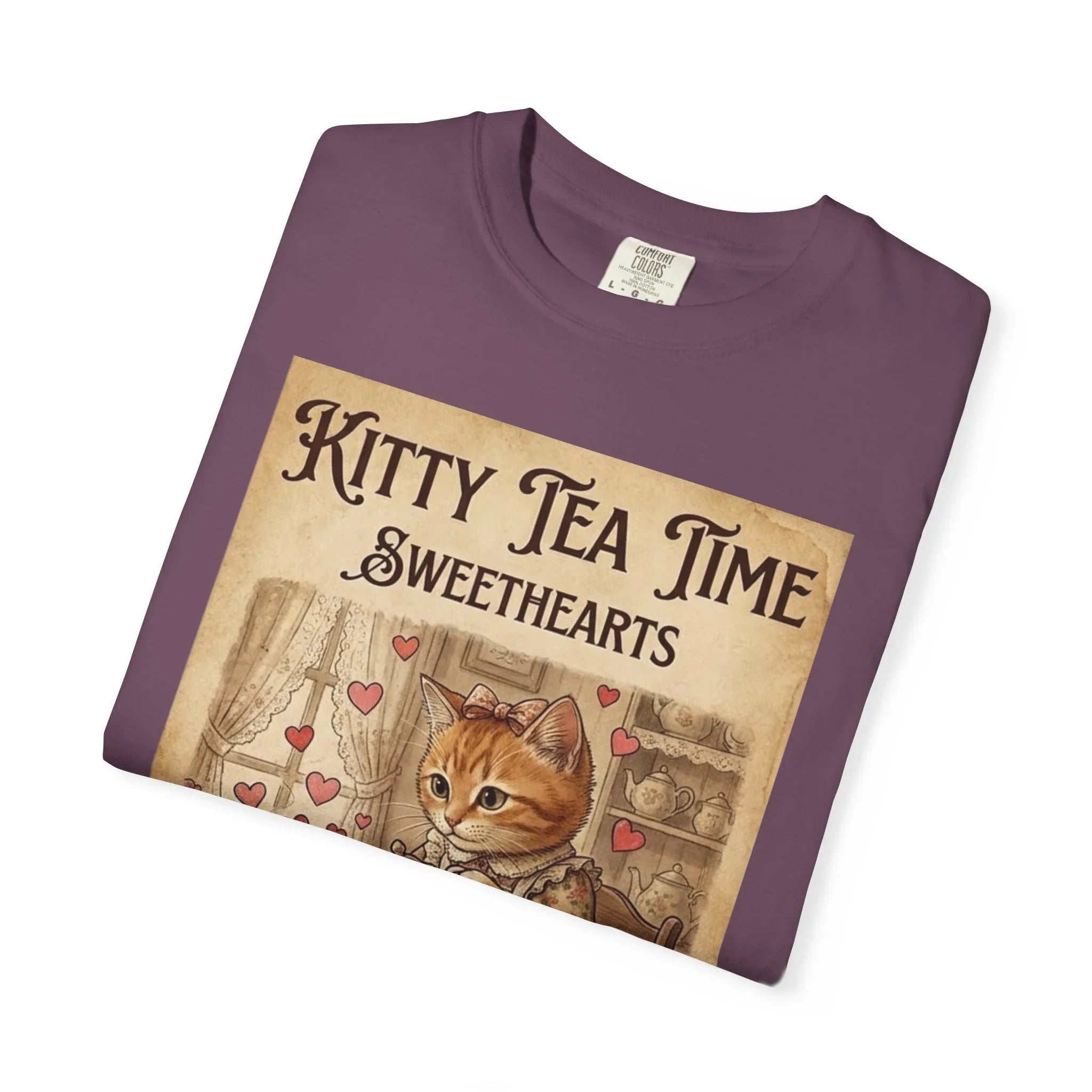 Kitty Tea Time T-Shirt | Vintage Cat Youre My Cup of Tea Graphic Tee | Retro Cozy Cat Lover Gift Shirt