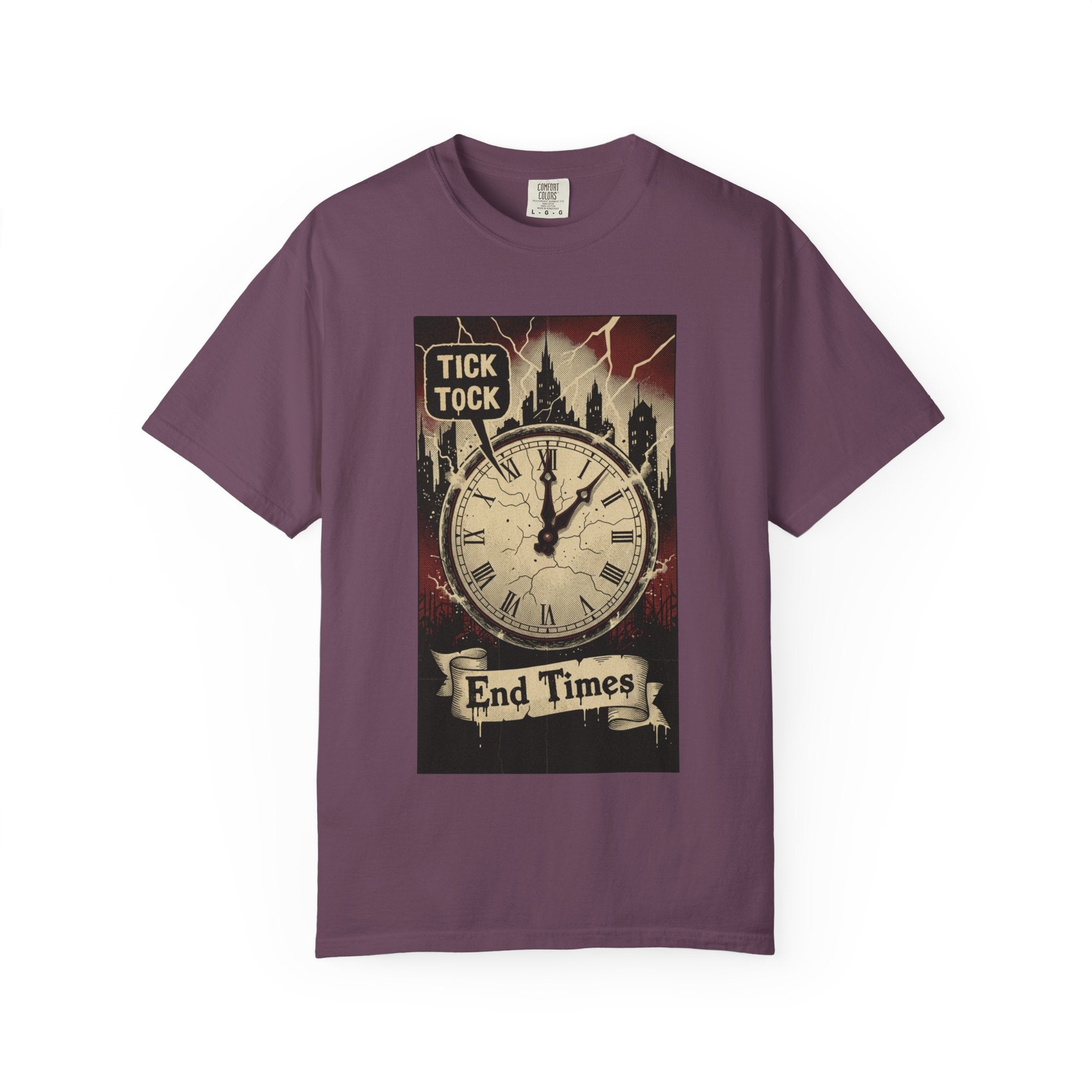 Doomsday Clock Shirt End Times Vintage Comic Tee Dark Aesthetic Grunge Top Apocalypse Graphic Retro Gothic Clothing Tick Tock Shirt Berry