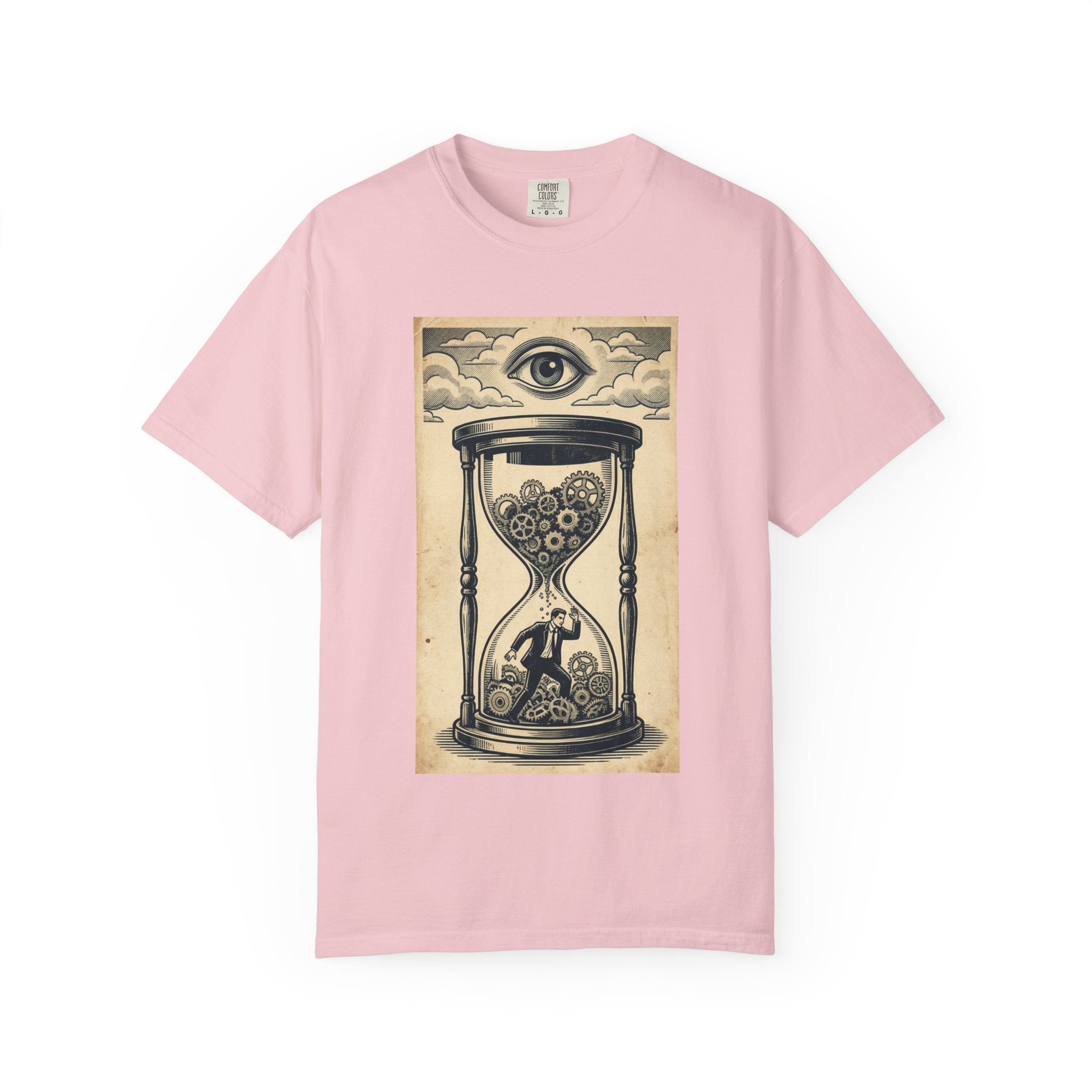 Vintage Dystopian Surrealism Shirt, All Seeing Eye Retro Graphic Tee, Dark Academia Clothing, Steampunk Gear T-Shirt, Gift for Philosophy Lovers, Oversized Unisex Corporate Satire Apparel Blossom
