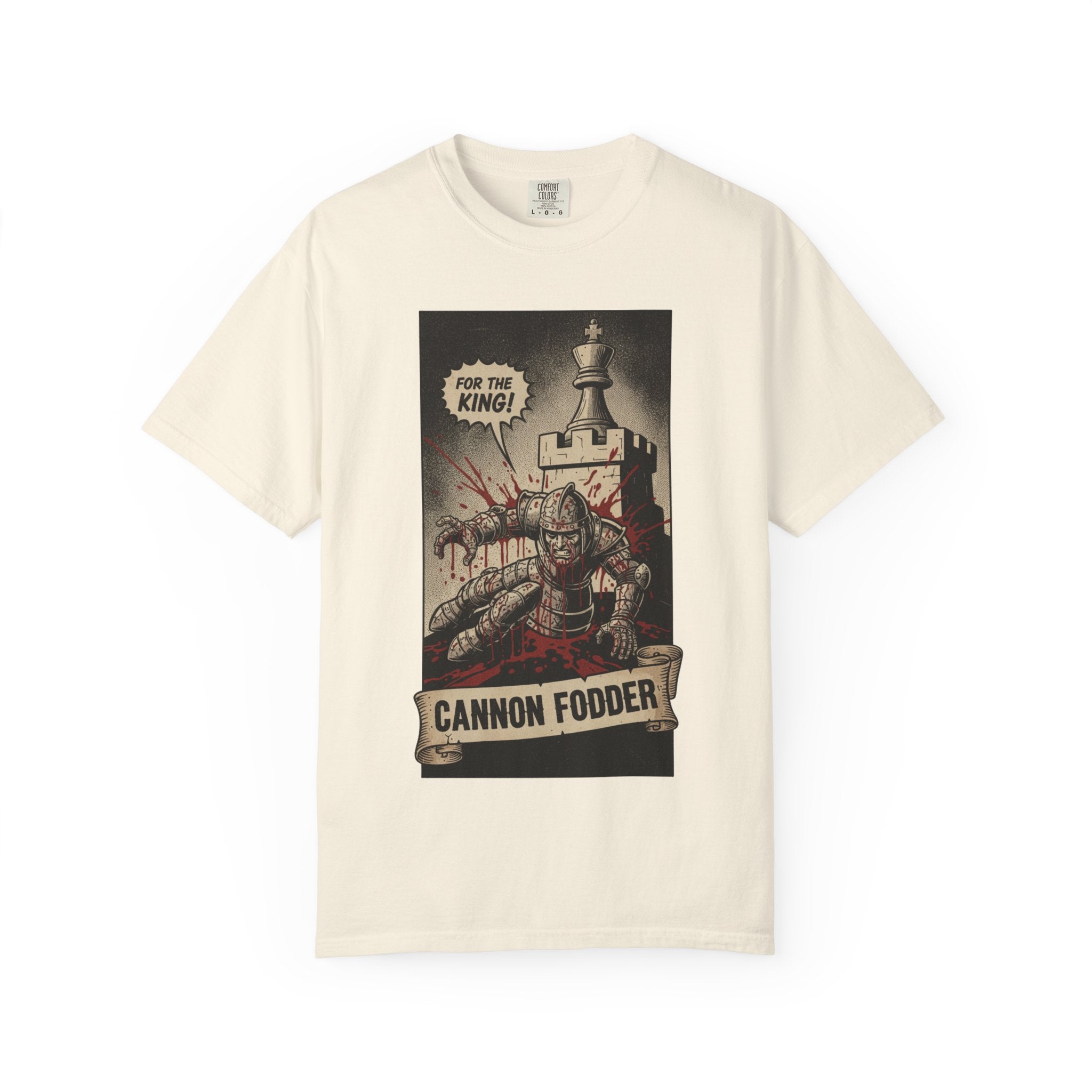 The System Is Rigged T-Shirt - Vintage Satirical Skull Graphic - Dark Humor Knight Chess Tee - Retro Propaganda Streetwear Ivory