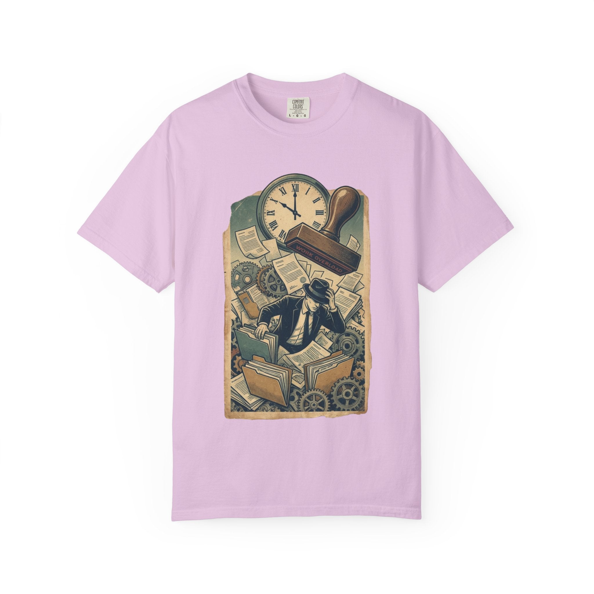 Vintage Dystopian Shirt, All Seeing Eye Surreal Art Tee, Corporate Overload Graphic, Dark Academia Aesthetic, Gift for Philosophy Lovers, Oversized Unisex Sarcastic T-Shirt Orchid