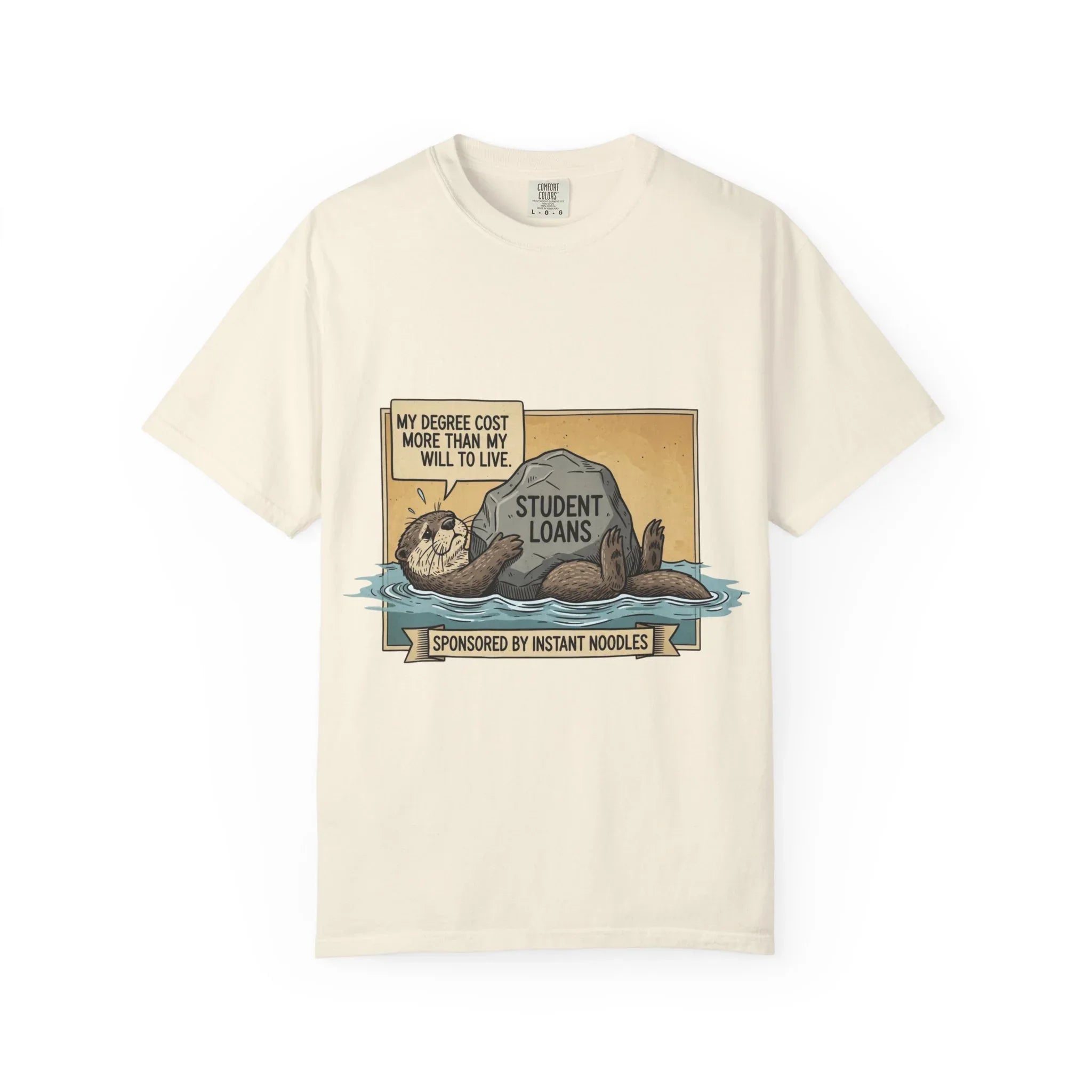 Funny Girl Math Shirt Hamster Saving Plan Tee Student Loan Otter Shirt Financially Stable Sloth Broke Life Gift Sarcastic Adulting Humor Ivory