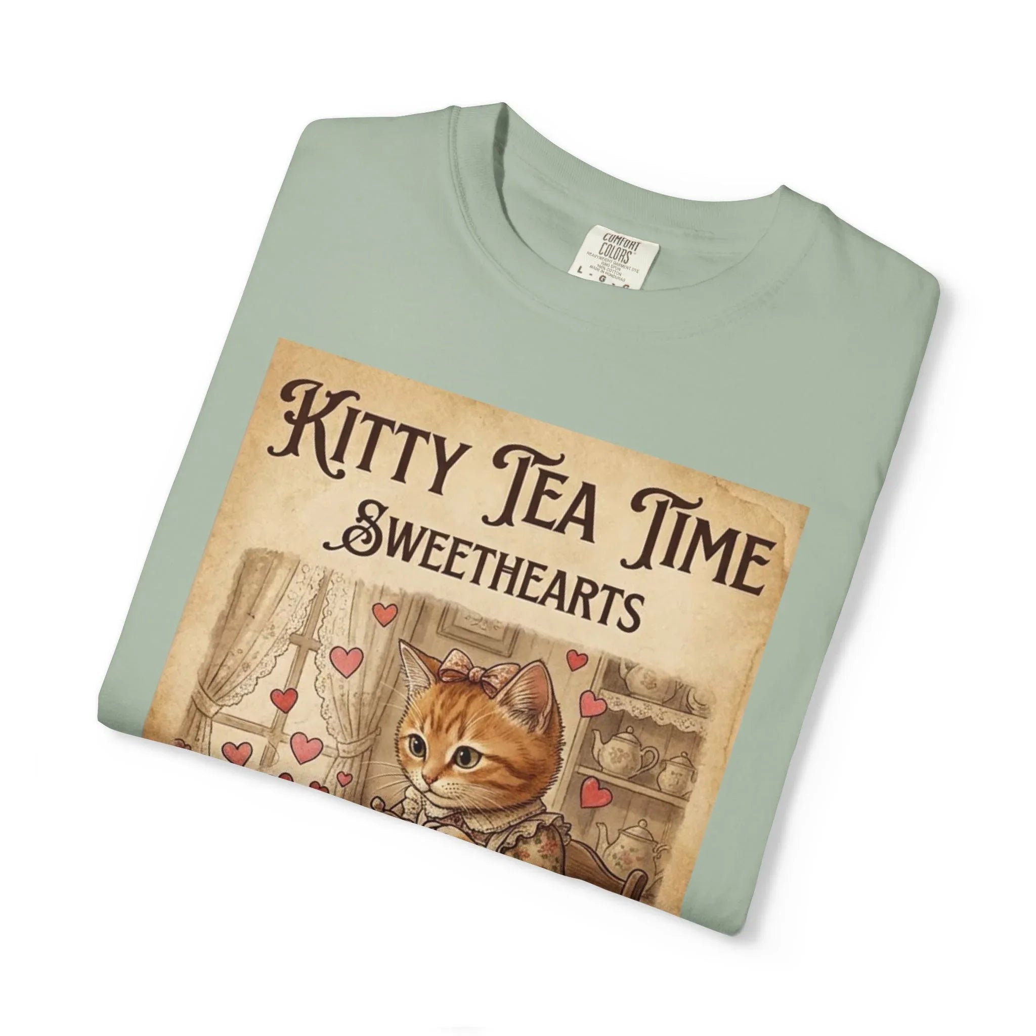 Kitty Tea Time T-Shirt | Vintage Cat Youre My Cup of Tea Graphic Tee | Retro Cozy Cat Lover Gift Shirt