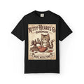 Kitty Hearts Co T-Shirt | Vintage Handmade Cat Sewing Made With Purr Graphic Tee Black