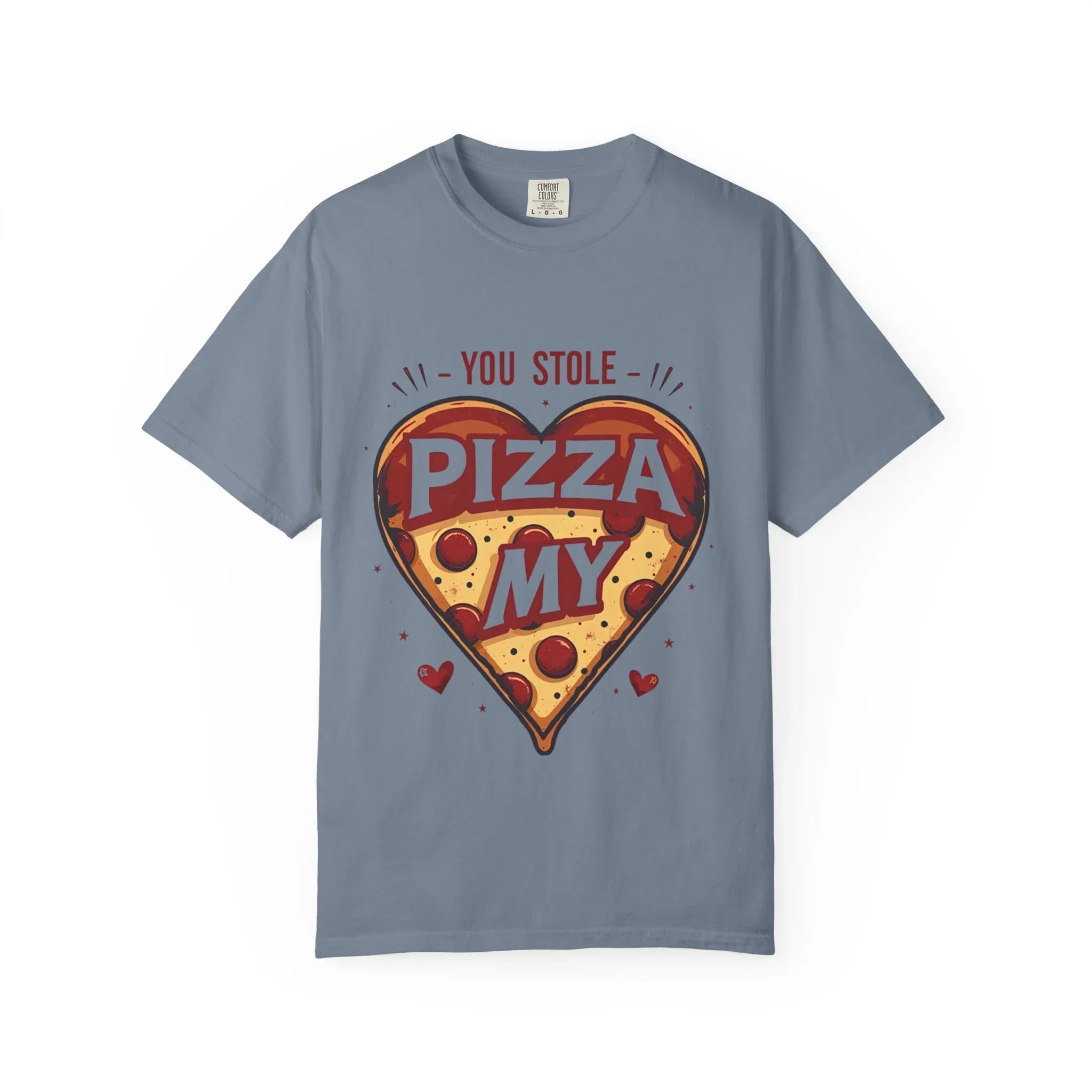 You Stole My Pizza Shirt, Pizza Heart Tee, Cute Food Pun T-Shirt, Funny Valentine Gift, Pizza Lover Couples Date Night Blue Jean
