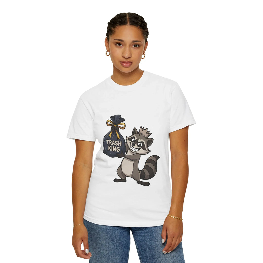 Trash King Raccoon Shirt, Funny Trash Panda Tee, Crown Trash Bag Graphic T-Shirt, Meme Streetwear Gift, Sarcastic Animal Humor