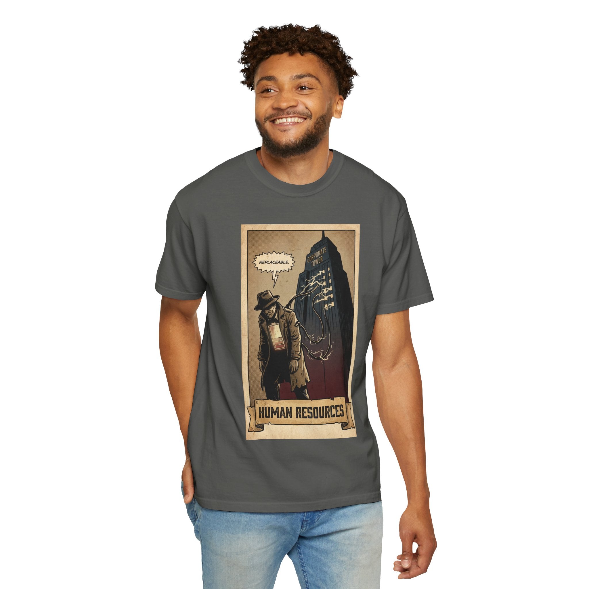 Human Resources Shirt - Funny Corporate Burnout Vintage Comic Tee - Sarcastic Office Life Gift for Coworkers - Retro Graphic Streetwear"