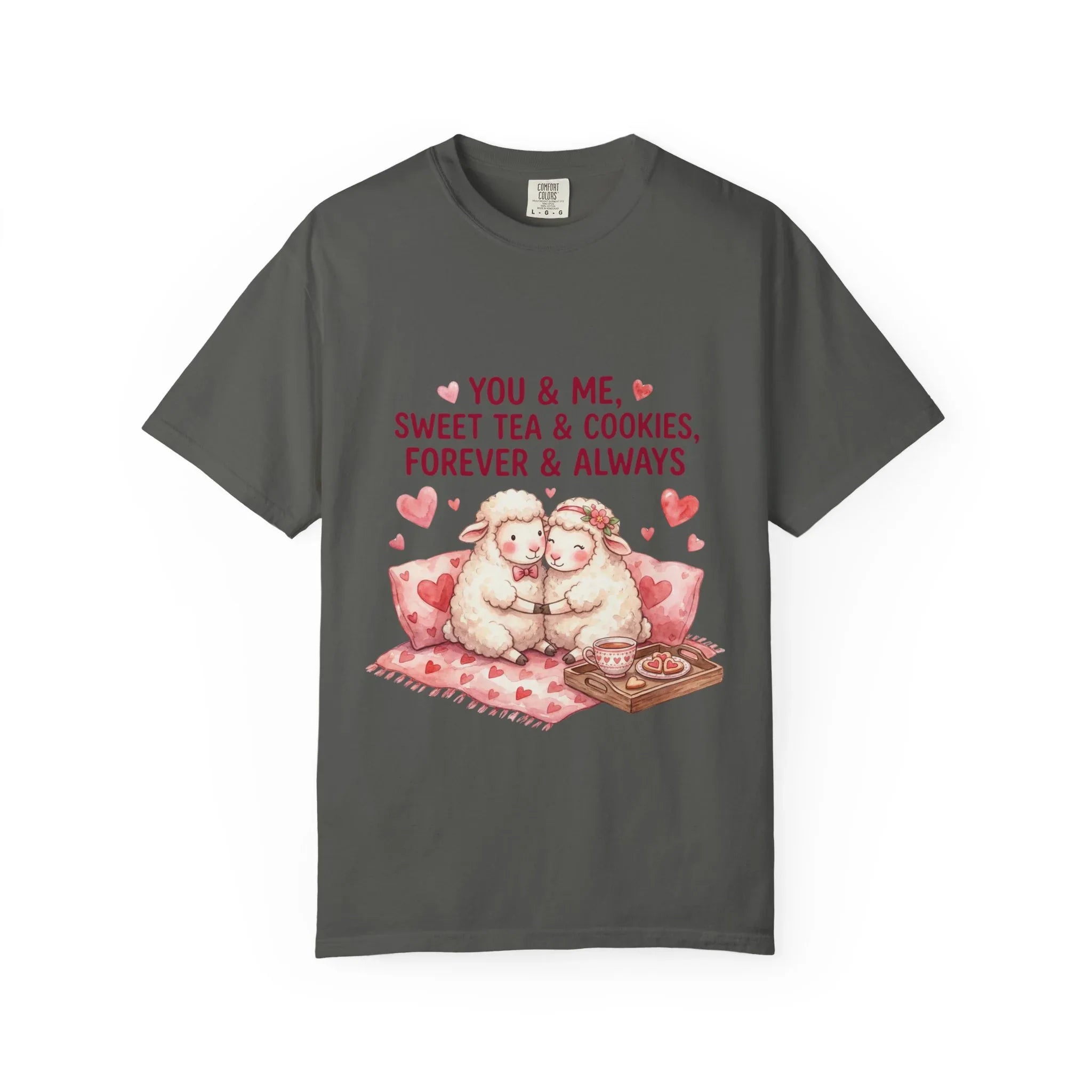 You and Me Sweet Tea Cookies Bears T Shirt Cute Cuddling Couple Watercolor Cozy Vintage Aesthetic Gift Lovers Soft Cotton Romantic Tee Pepper