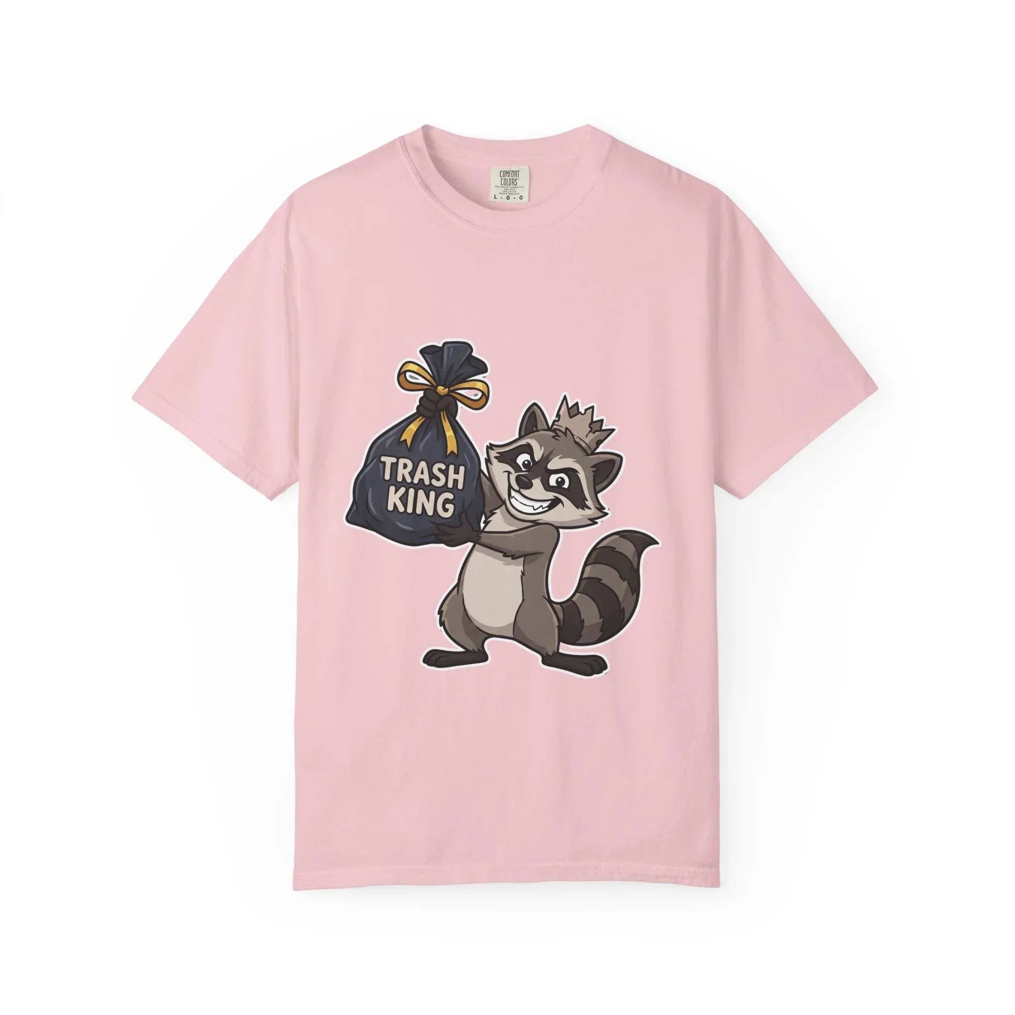 Trash King Raccoon Shirt, Funny Trash Panda Tee, Crown Trash Bag Graphic T-Shirt, Meme Streetwear Gift, Sarcastic Animal Humor Blossom