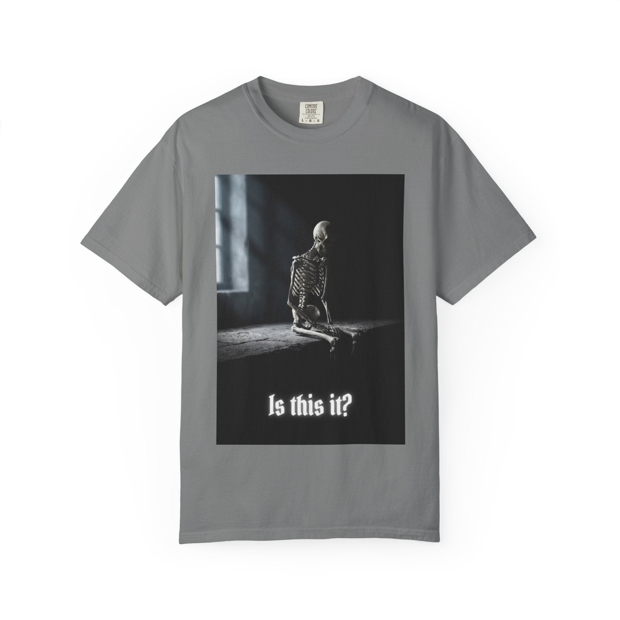He'll Text Back Skeleton T-Shirt - Vintage Dark Humor Tee - Gothic Horror Graphic Shirt - Relatable Sarcastic Ghosting Gift - Retro Aesthetic Streetwear Grey