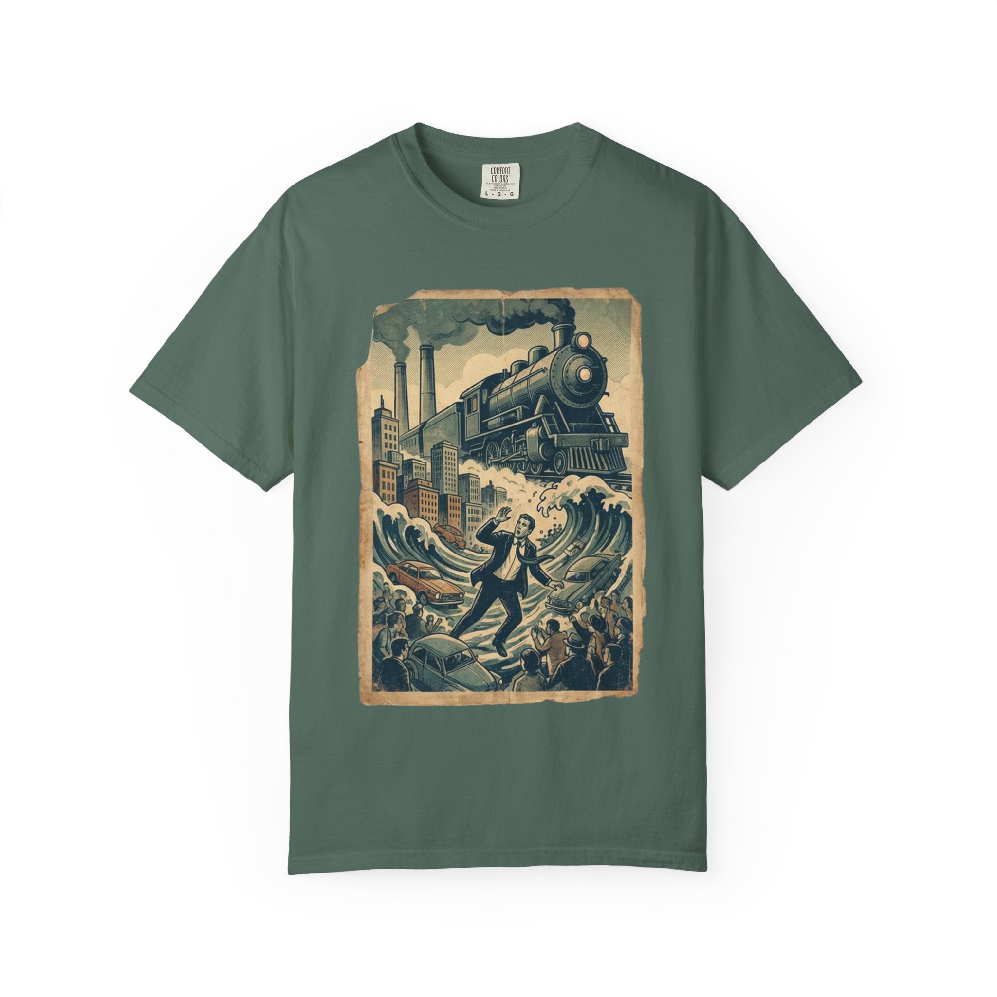 Vintage Dystopian Work Overload Shirt, Retro All-Seeing Eye Tee, Corporate Burnout Graphic, Dark Academia Aesthetic, Gift for Office Workers, Philosophy Satire Unisex T-Shirt Blue Spruce