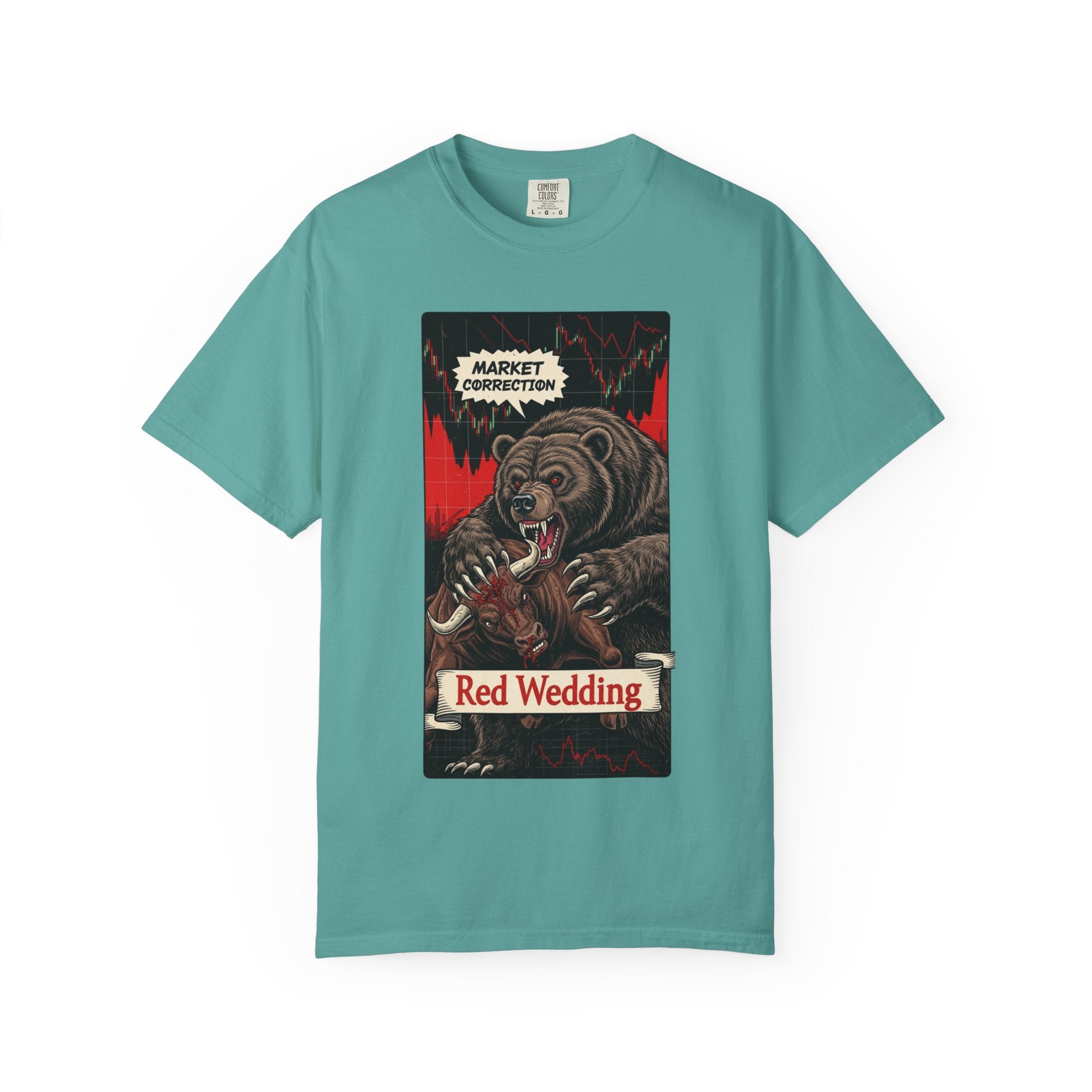 Red Wedding Bear Market Shirt Market Correction Satire Tee Bull vs Bear Wall Street Trader Gift Crypto Investor Shirt Seafoam