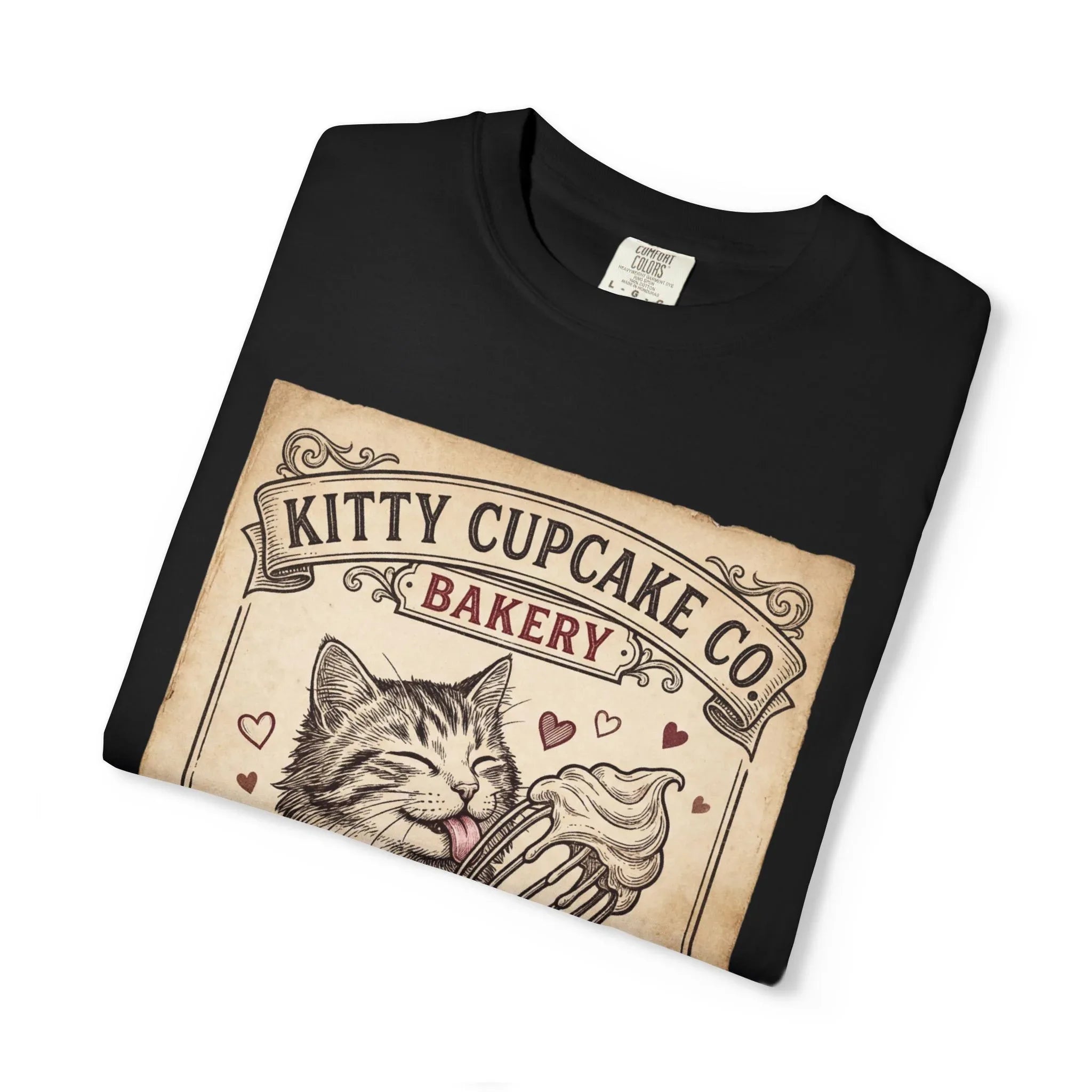 Kitty Cupcake Co T-Shirt | Vintage Cat Bakery Youre the Sprinkle to My Heart Graphic Tee