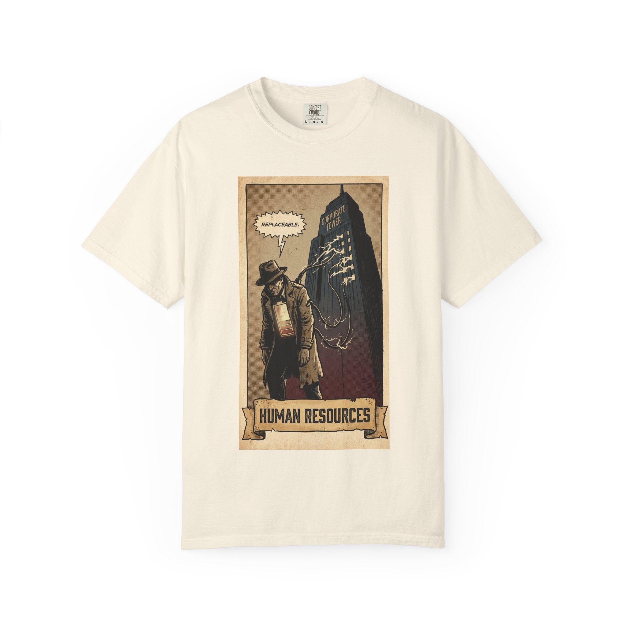 Human Resources Shirt - Funny Corporate Burnout Vintage Comic Tee - Sarcastic Office Life Gift for Coworkers - Retro Graphic Streetwear" Ivory