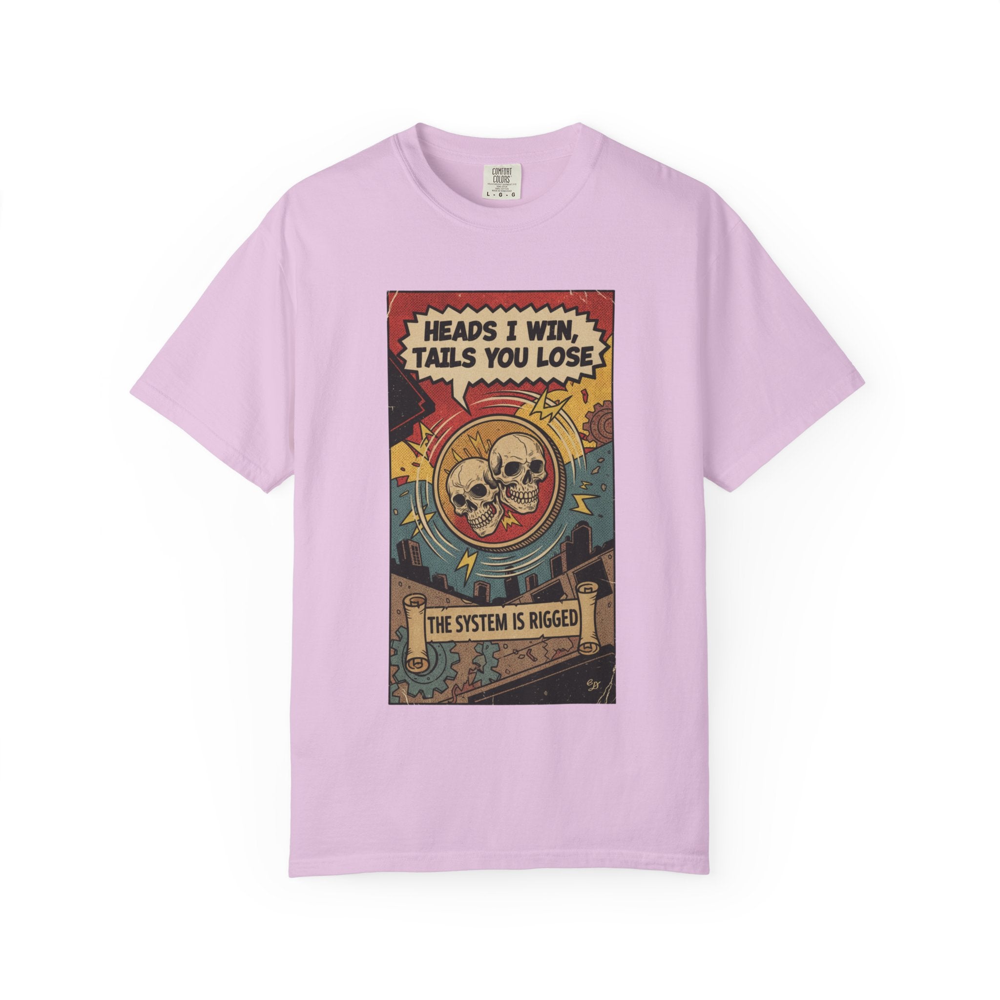 Vintage Satirical T-Shirt | Political Theater & System is Rigged Retro Tee | Sarcastic Dark Humor Shirt | Unisex Premium Cotton Graphic Tee Orchid