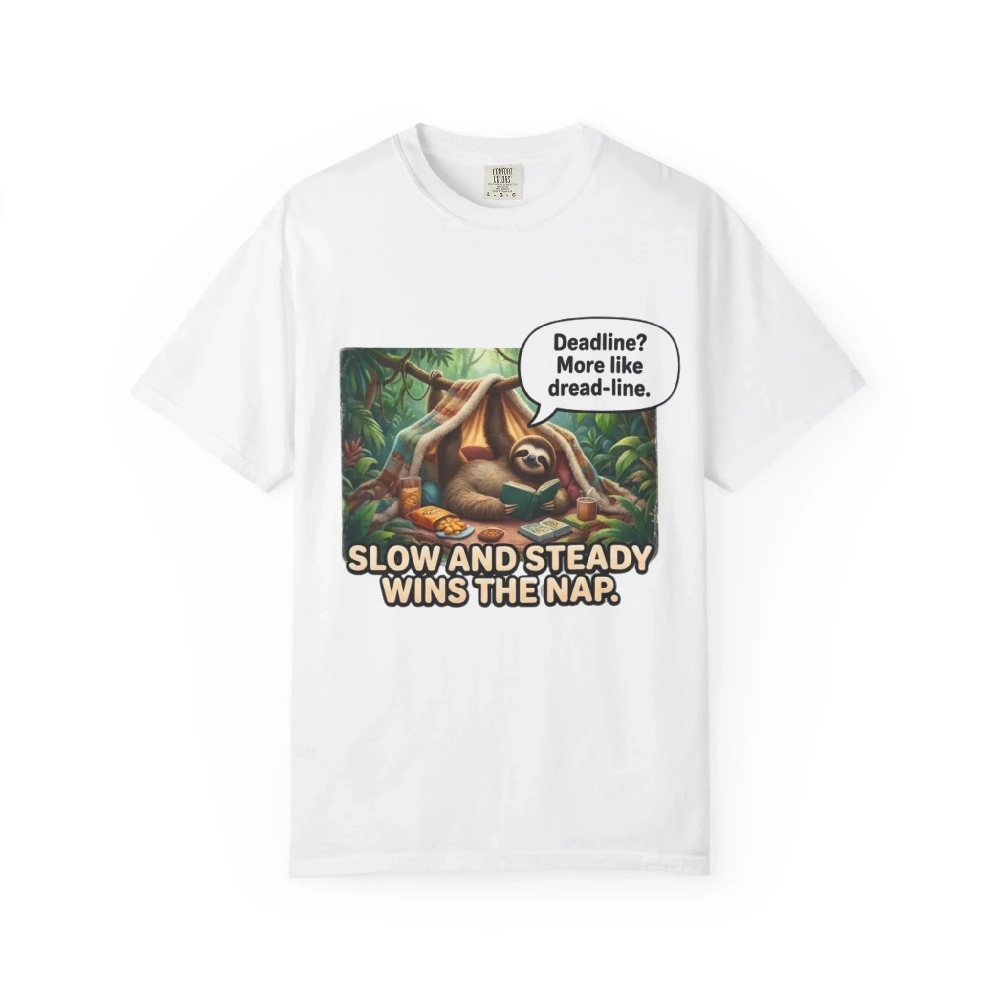 Slow and Steady Wins the Nap Sloth T-Shirt | Cute Lazy Sloth Illustration | Self Care Humor Gift | Vintage Cozy Productivity Tee