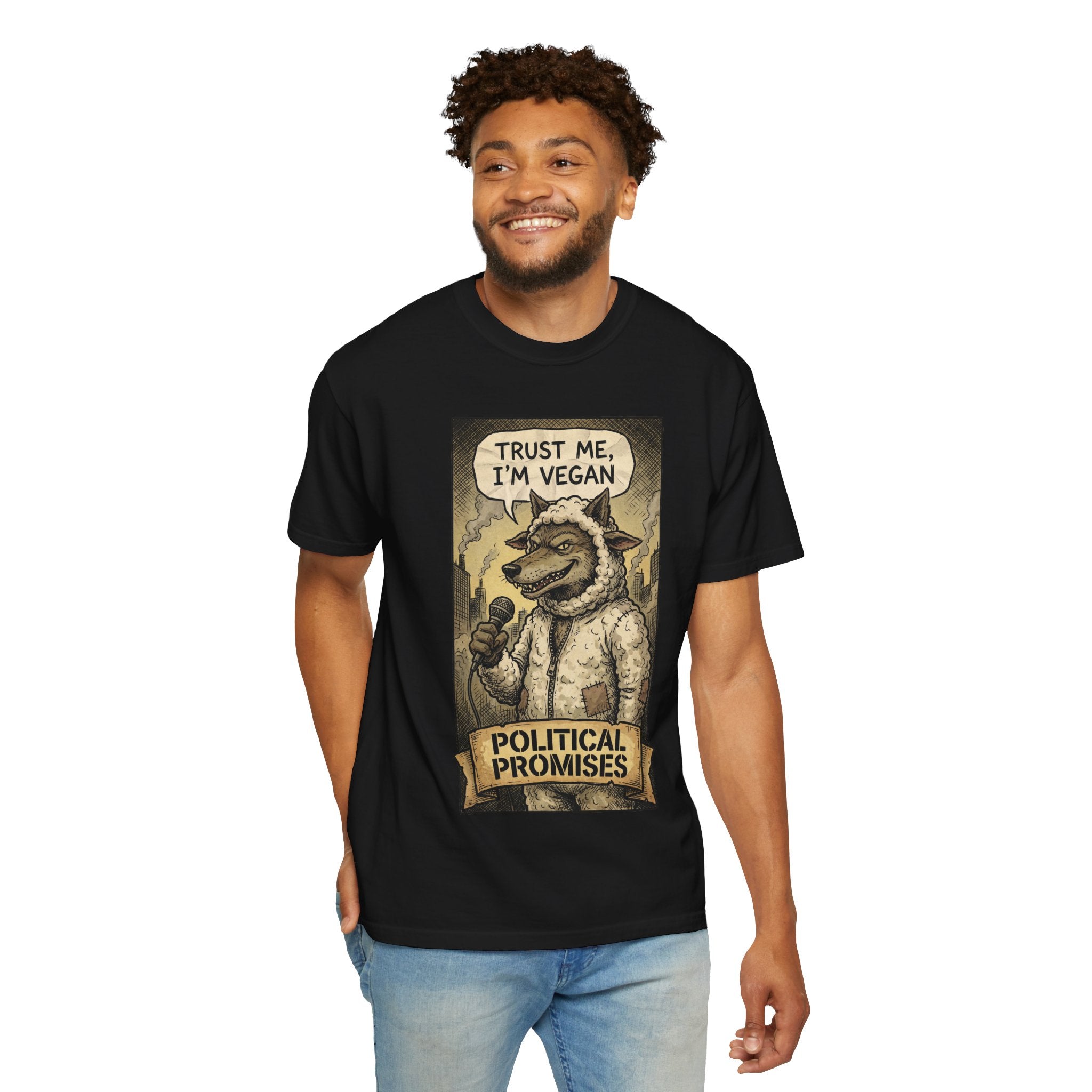 Political Promises Shirt, Wolf in Sheep's Clothing T-Shirt, Sarcastic Social Commentary Tee, Vintage Grunge Satire Apparel, Free Thinker Gift