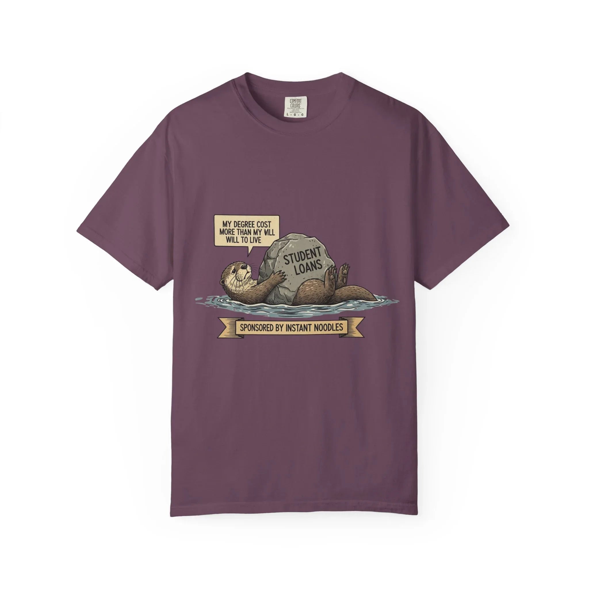 Funny Sloth Shirt Financially Stable In My Dreams Tee Student Loan Otter Shirt Broke Life Gift Sarcastic Adulting Currently Accepting Berry M