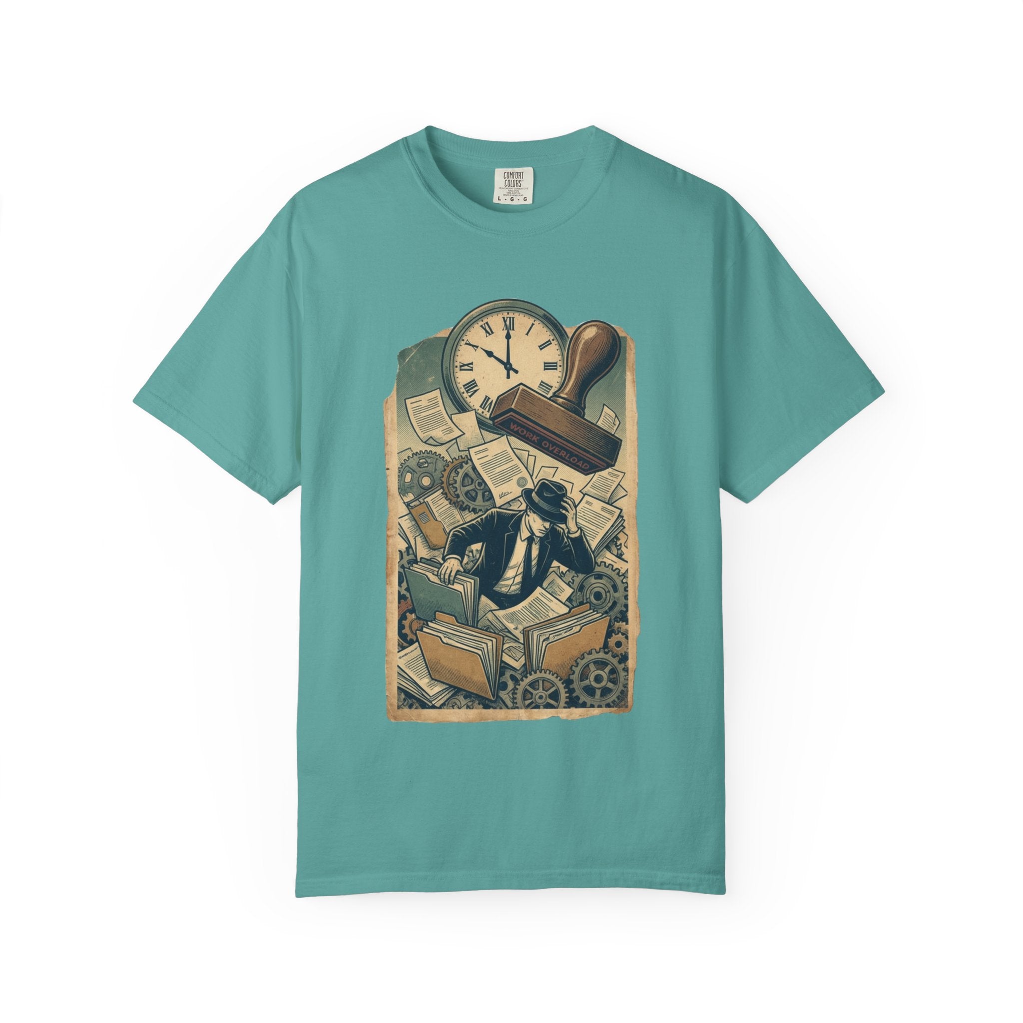 Vintage Dystopian Shirt, All Seeing Eye Surreal Art Tee, Corporate Overload Graphic, Dark Academia Aesthetic, Gift for Philosophy Lovers, Oversized Unisex Sarcastic T-Shirt Seafoam