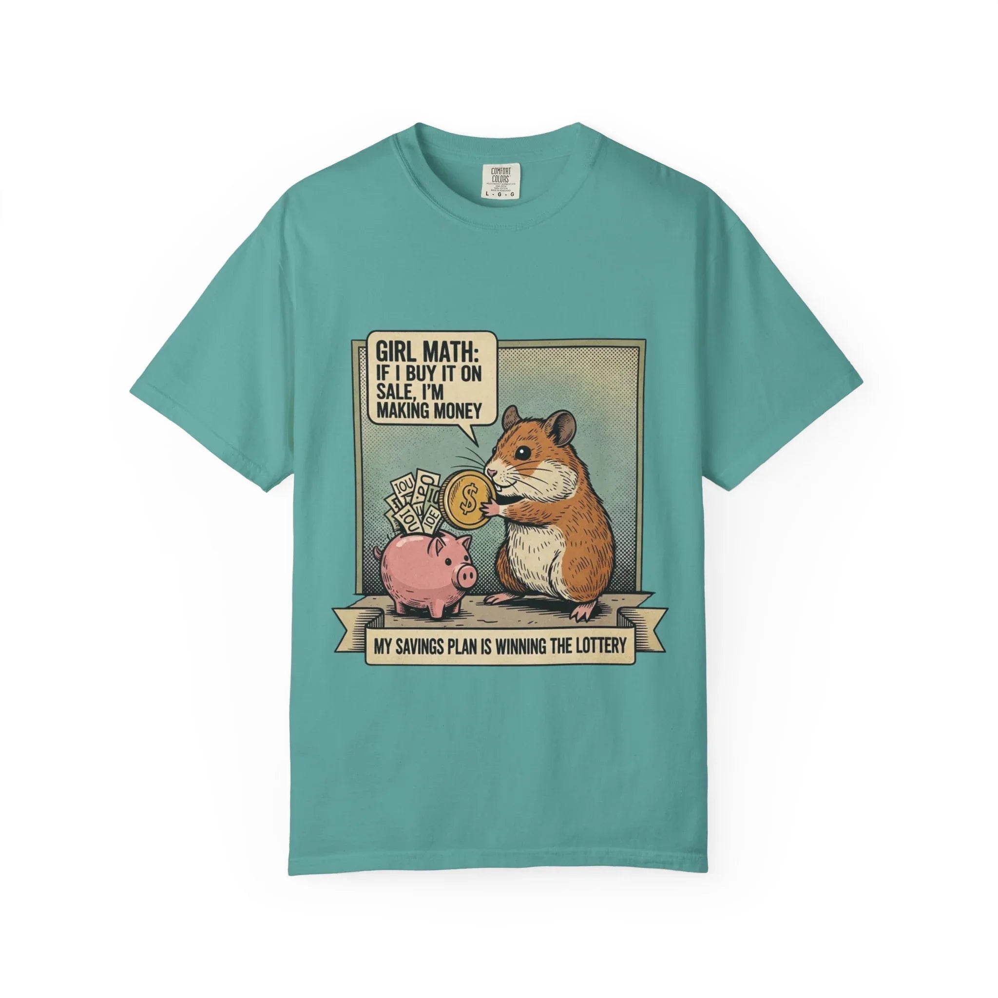 Funny Opossum Shirt I Identify As Rich Tee Inflation Arch-Nemesis Broke Life Gift Screaming Opossum Sarcastic Adulting Currently Accepting Seafoam