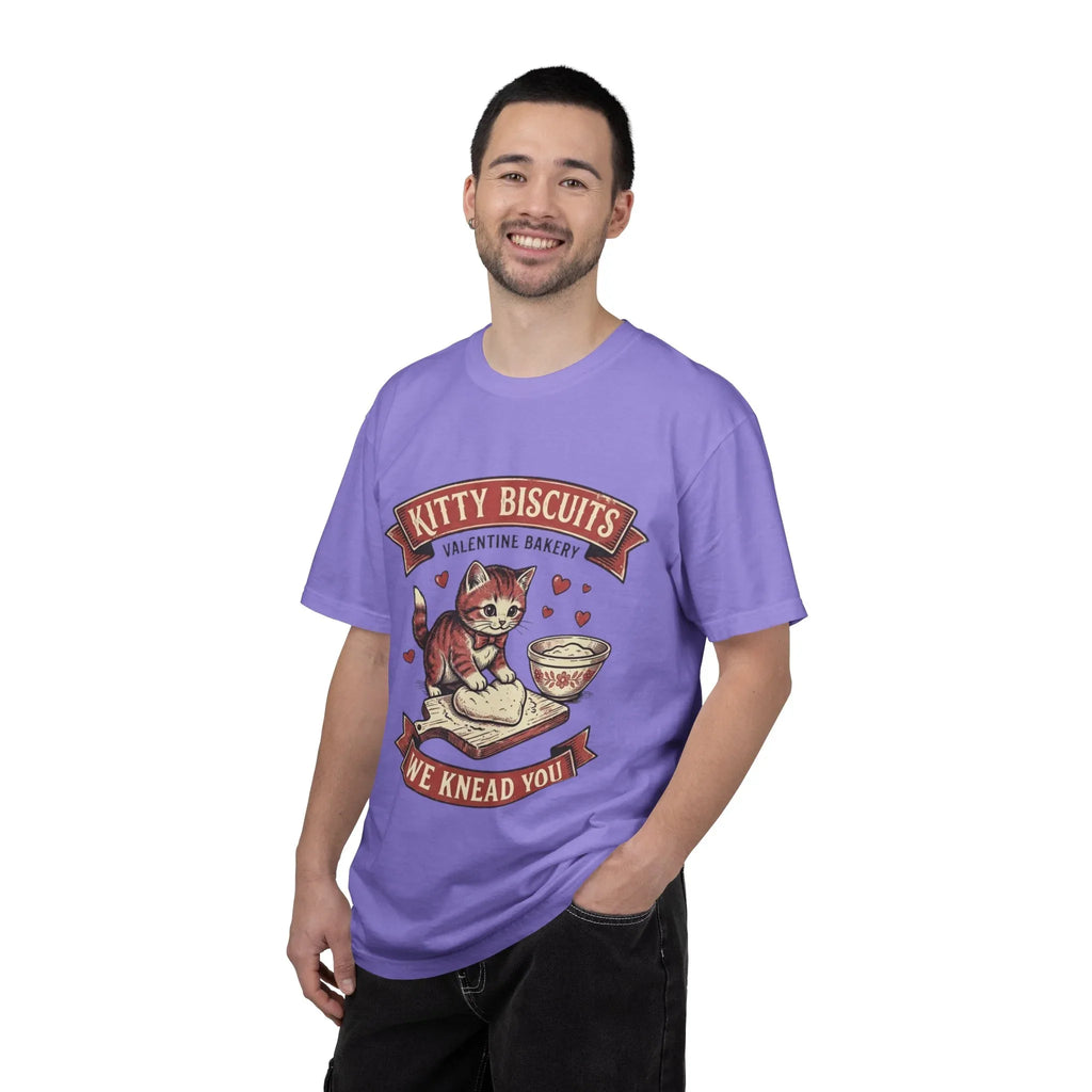Kitty Biscuits T-Shirt | Valentine Bakery Cat We Knead You Graphic Tee
