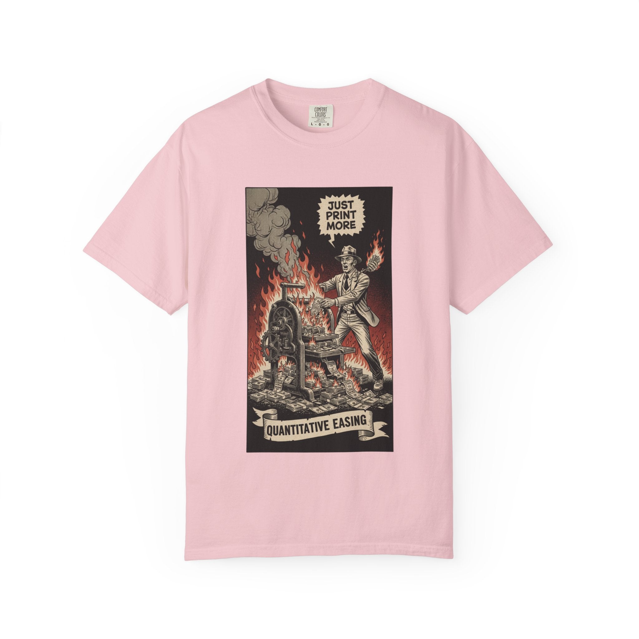 Quantitative Easing Shirt Money Printer Go Brrr Inflation Satire Tee Vintage Finance Gift Bitcoin Crypto Investor Tshirt Blossom
