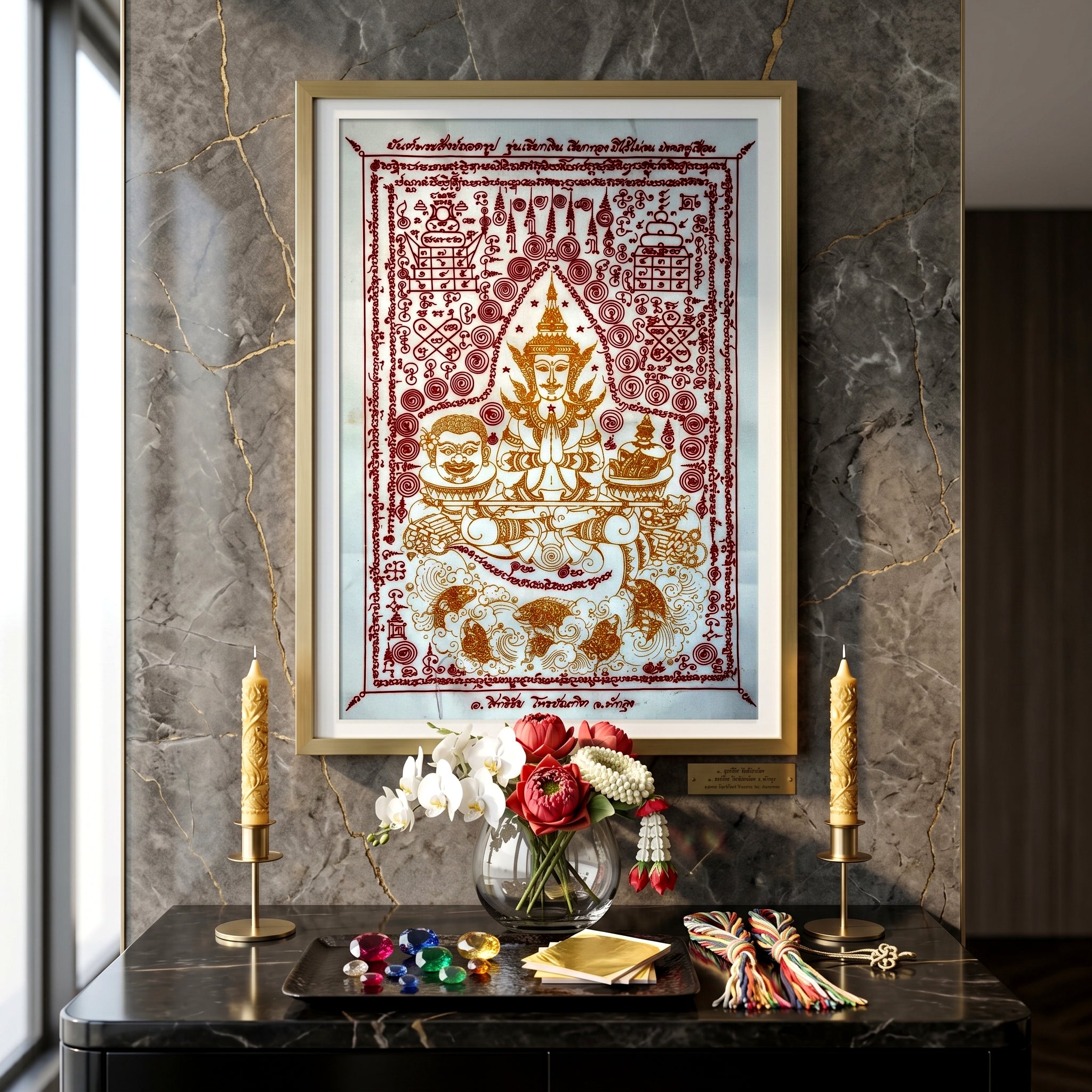 ✨🎭🌀 Authentic Thai Amulet Metamorphic Transformation Grid - Sovereign Jindamanee Capital Inflow Banner, Ajarn Sitthichai Khao Oor Masterpiece