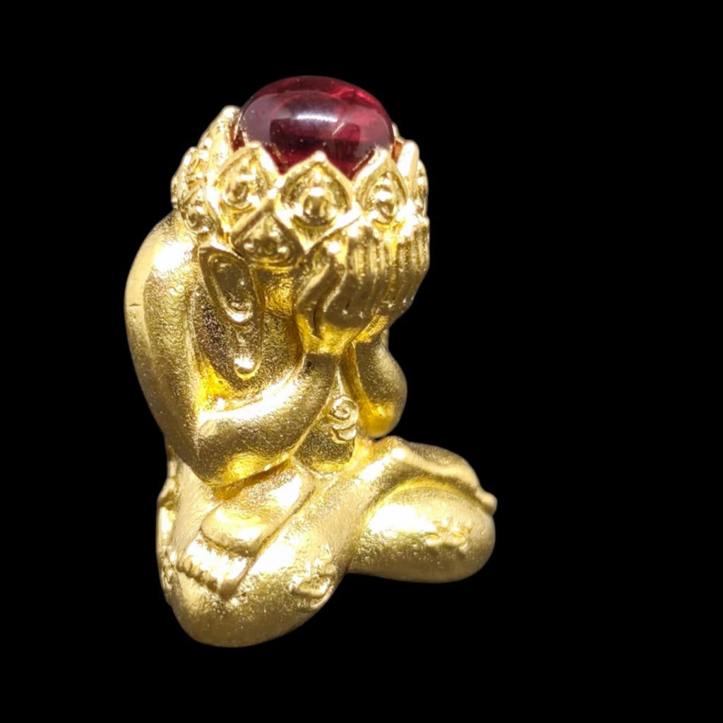 Phra Pidta Manee Montra Amulet – Supreme Buddhist Fortune & Protection, Sattapraithong Alloy, Ruby Crown, Blessed by Luang Pu Boonma, Wat Khao Kaew Thong
