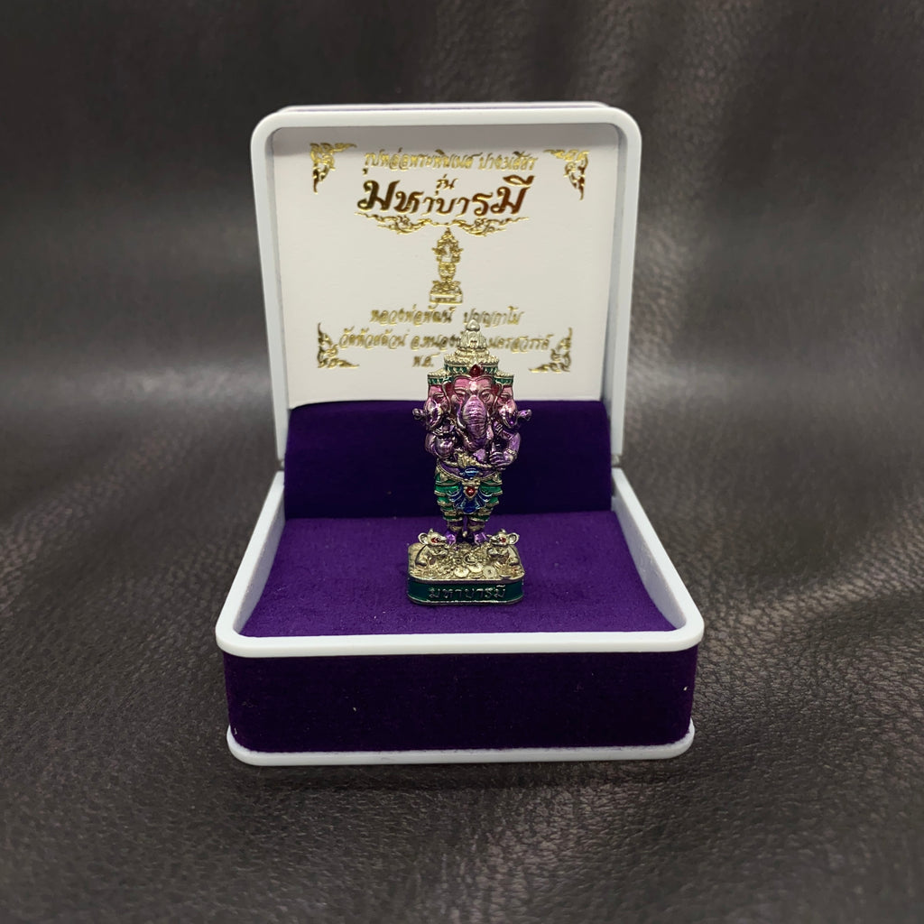 Ganesha 3-Headed Amulet – Maha Baramee Edition by Luang Pho Phat, Wat Huai Duan