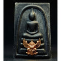 🏛️ THE KING OF AMULETS: PHRA SOMDEJ WAT KHRUT ✨ The Sovereign Harmony: 2021 (B.E. 2564) Phra Somdej "Wat Krut" Kathina Edition – The King of Amulets from the Sanctuary of the Garuda Palm leaf amulet with copper casing