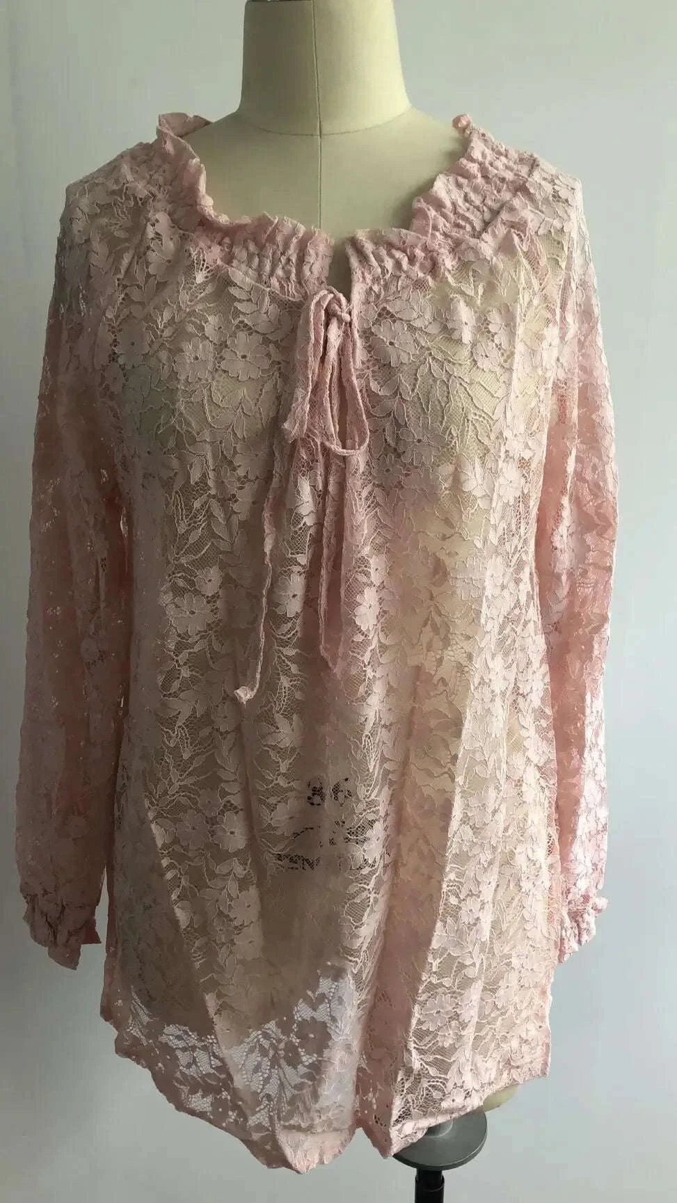 2025 Women's Boho Lace Blouse - Elegant Deep V Neck Pullover Top for Spring Summer Casual Wear
