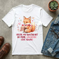 Valentine Fox with Cupcake T-Shirt | You re My Sweetheart | Be Mine Tee | Cute Woodland Animal Shirt | Vintage Aesthetic Valentine Gift White
