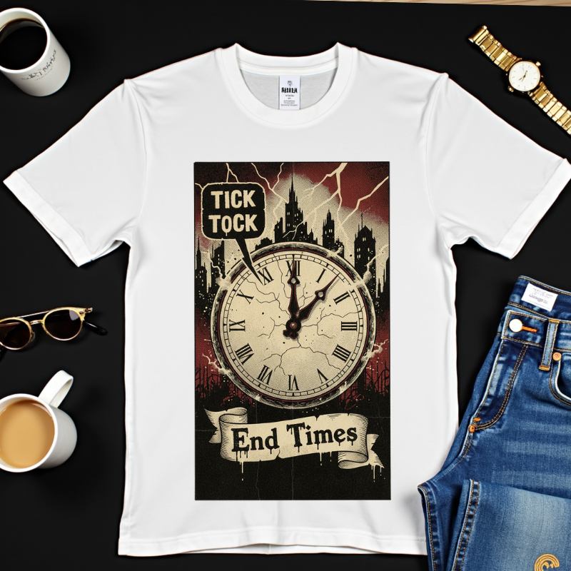 Doomsday Clock Shirt End Times Vintage Comic Tee Dark Aesthetic Grunge Top Apocalypse Graphic Retro Gothic Clothing Tick Tock Shirt