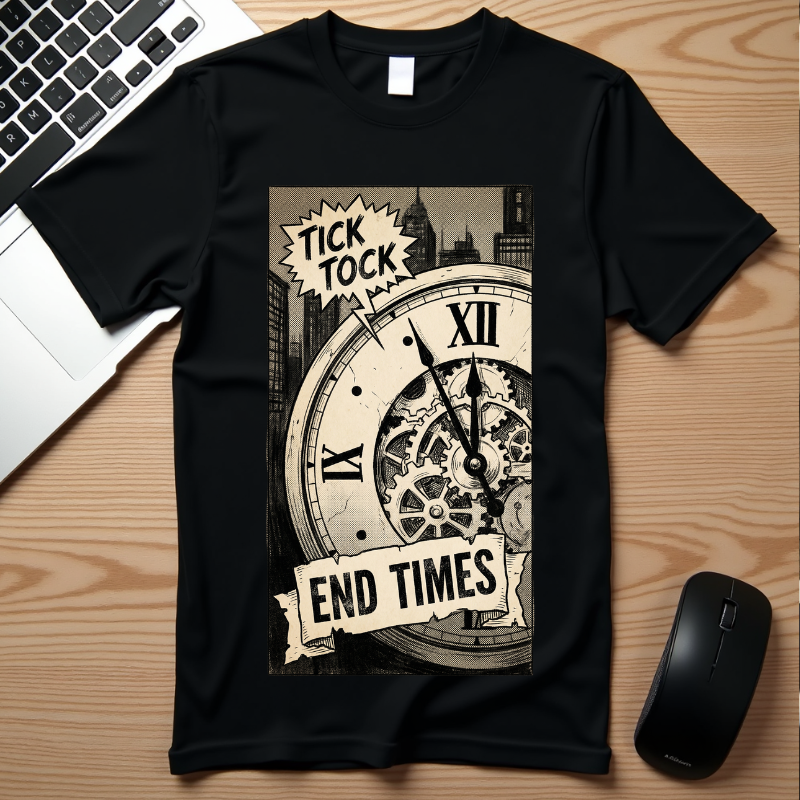 Vintage Doomsday Clock Shirt Retro Comic End Times Graphic Tee Dark Humor Gift Aesthetic Streetwear Art